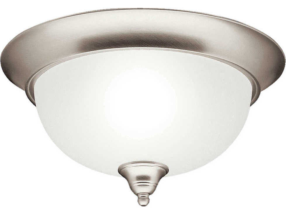 Kichler Dover 2-Light Brushed Nickel Glass Bowl Flush Mount