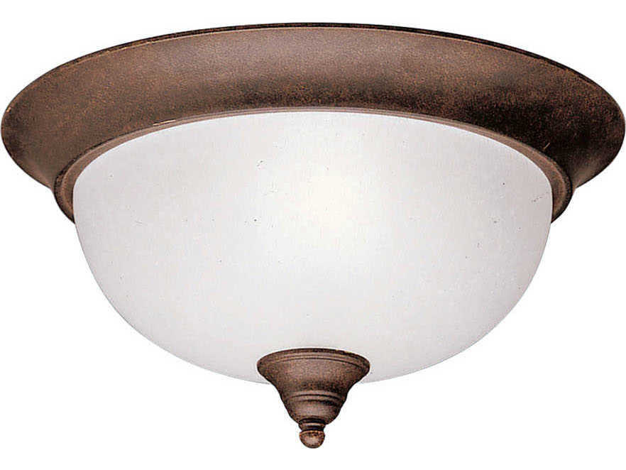 Kichler Dover 2-Light Tannery Bronze Glass Bowl Flush Mount
