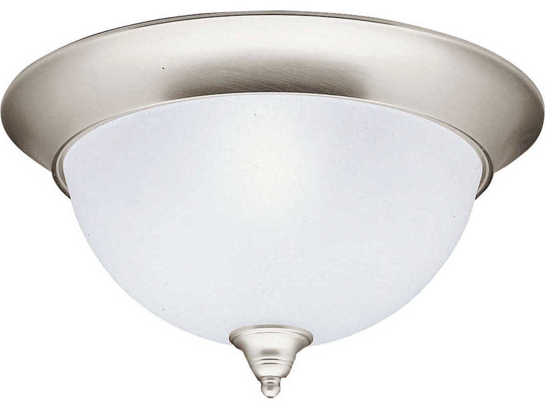 Kichler Dover 3-Light Brushed Nickel Glass Bowl Round Flush Mount