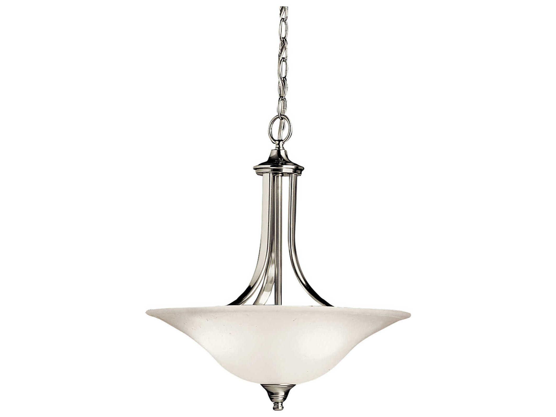 Kichler Dover 3-Light Brushed Nickel Glass Bowl Pendant