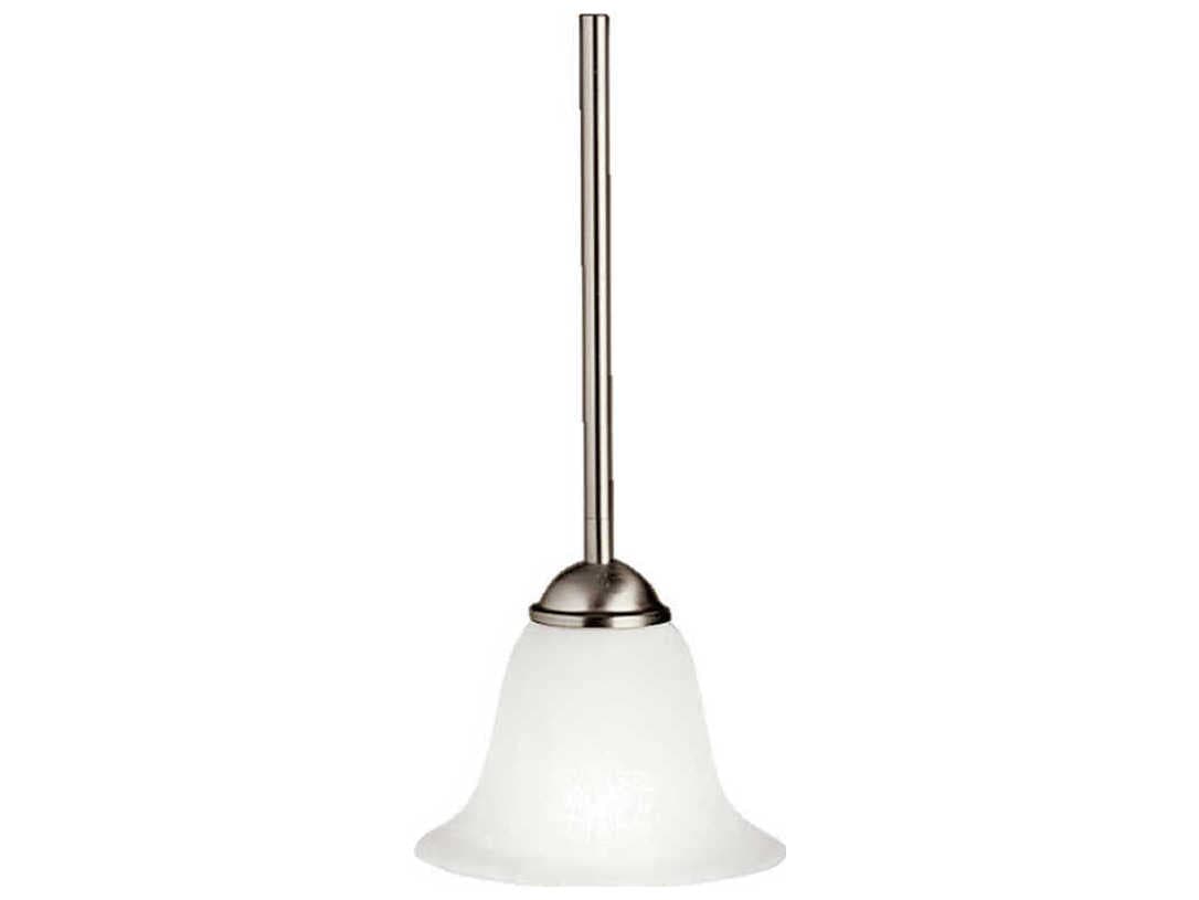 Kichler Dover 1-Light Brushed Nickel Glass Bell Mini Pendant