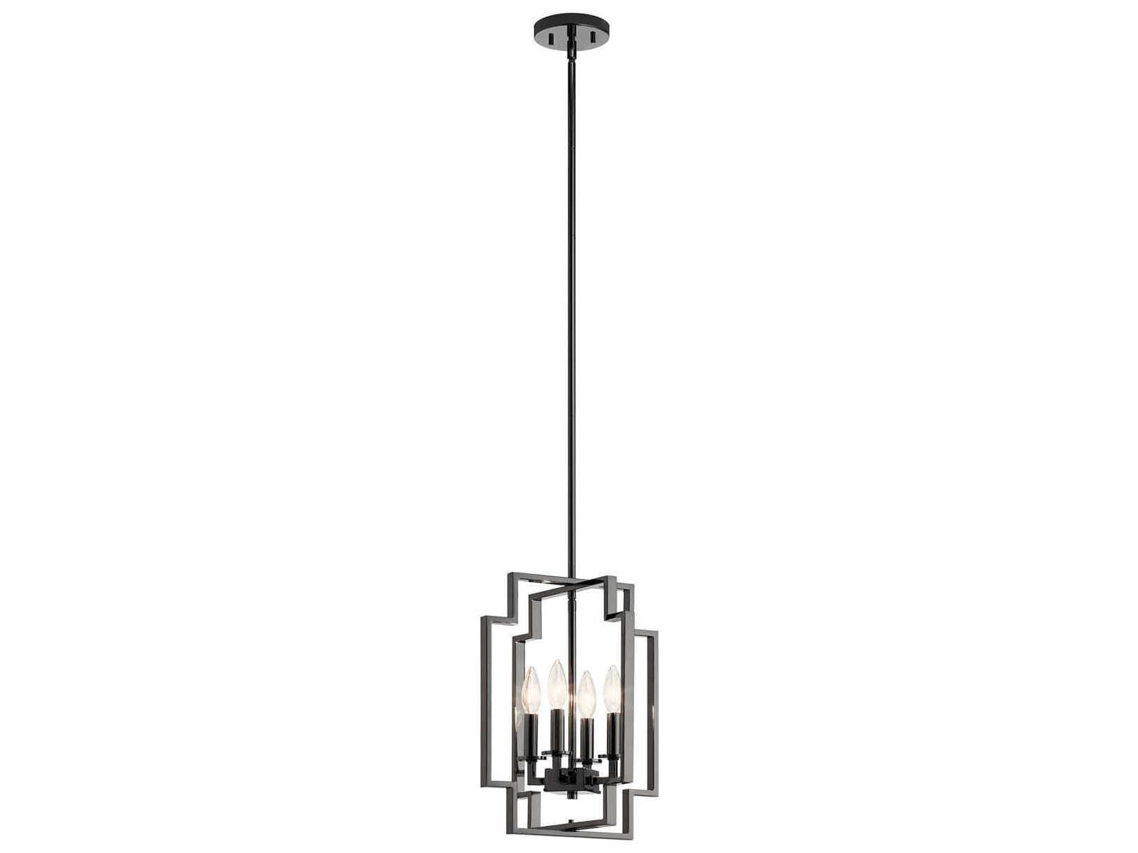 Kichler Downtown Deco 4-Light Midnight Chrome Black Candelabra Chandelier