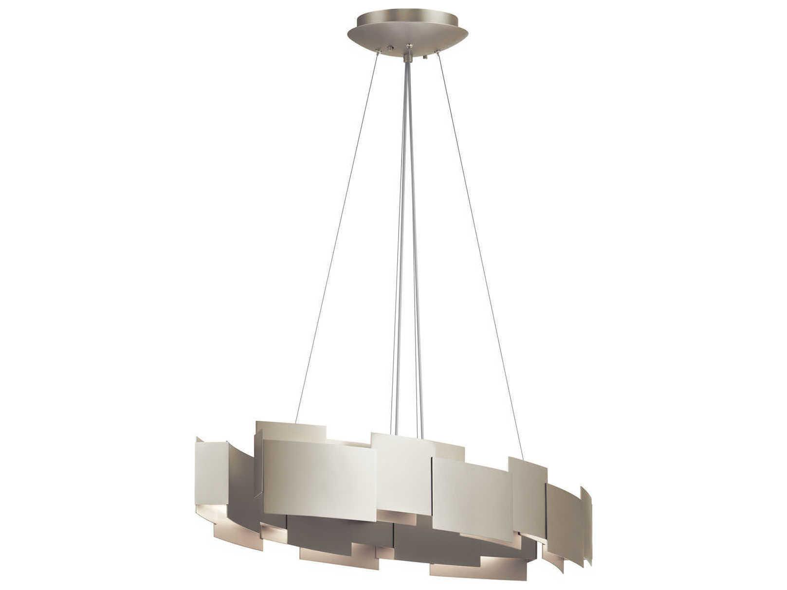 Kichler Moderne 2-Light Satin Nickel Drum Round Island Pendant