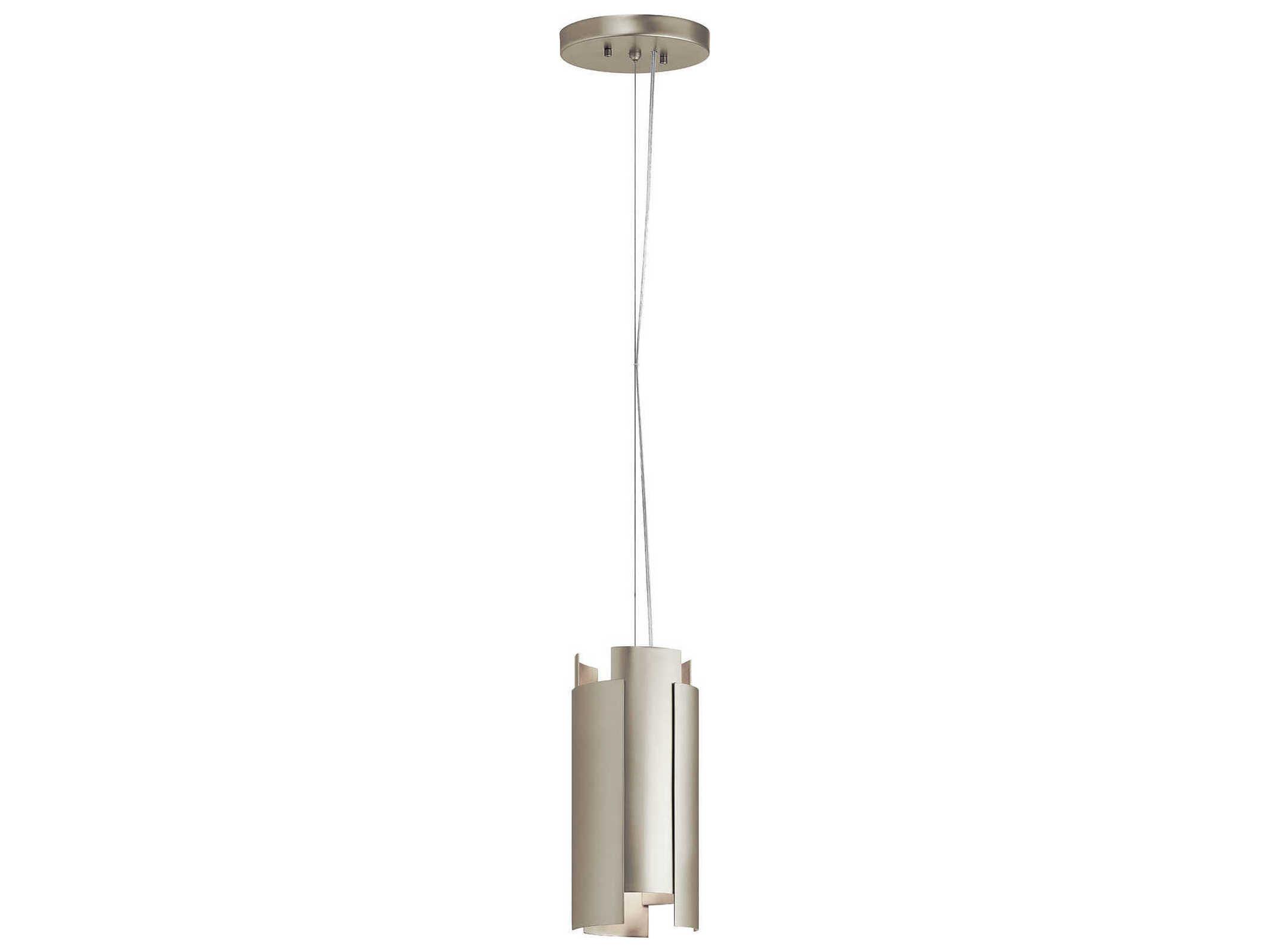 Kichler Moderne 2-Light Satin Nickel Cylinder Round Mini Pendant