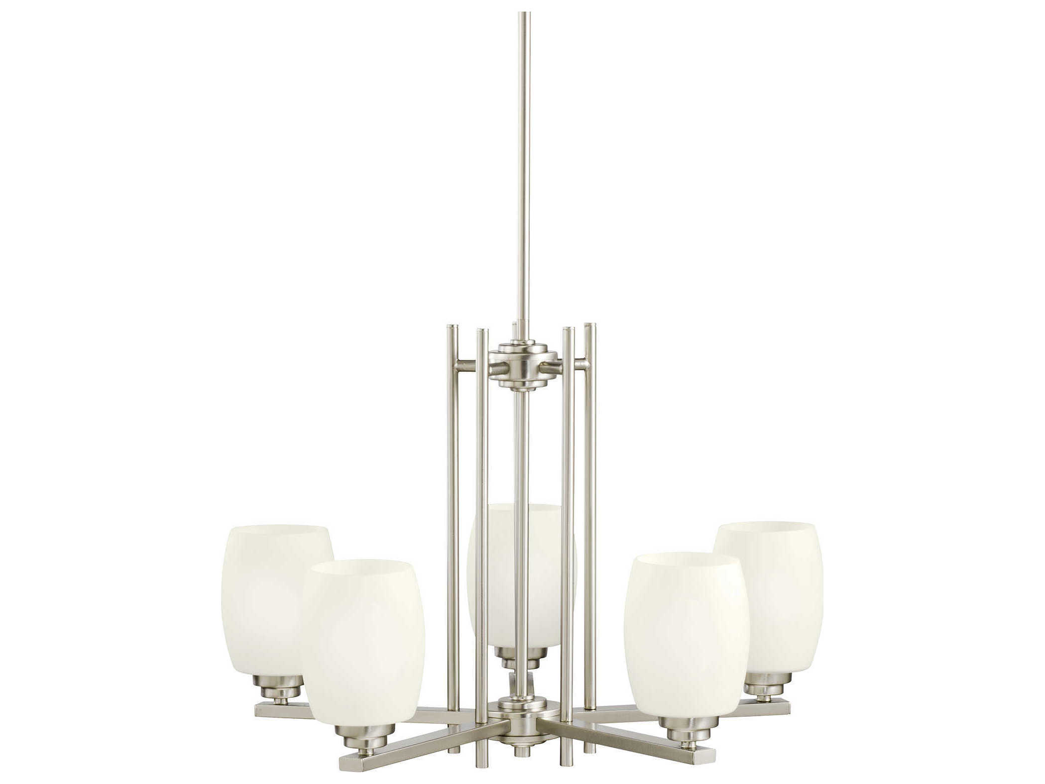 Kichler Eileen 5-Light Brushed Nickel Glass Cylinder Chandelier