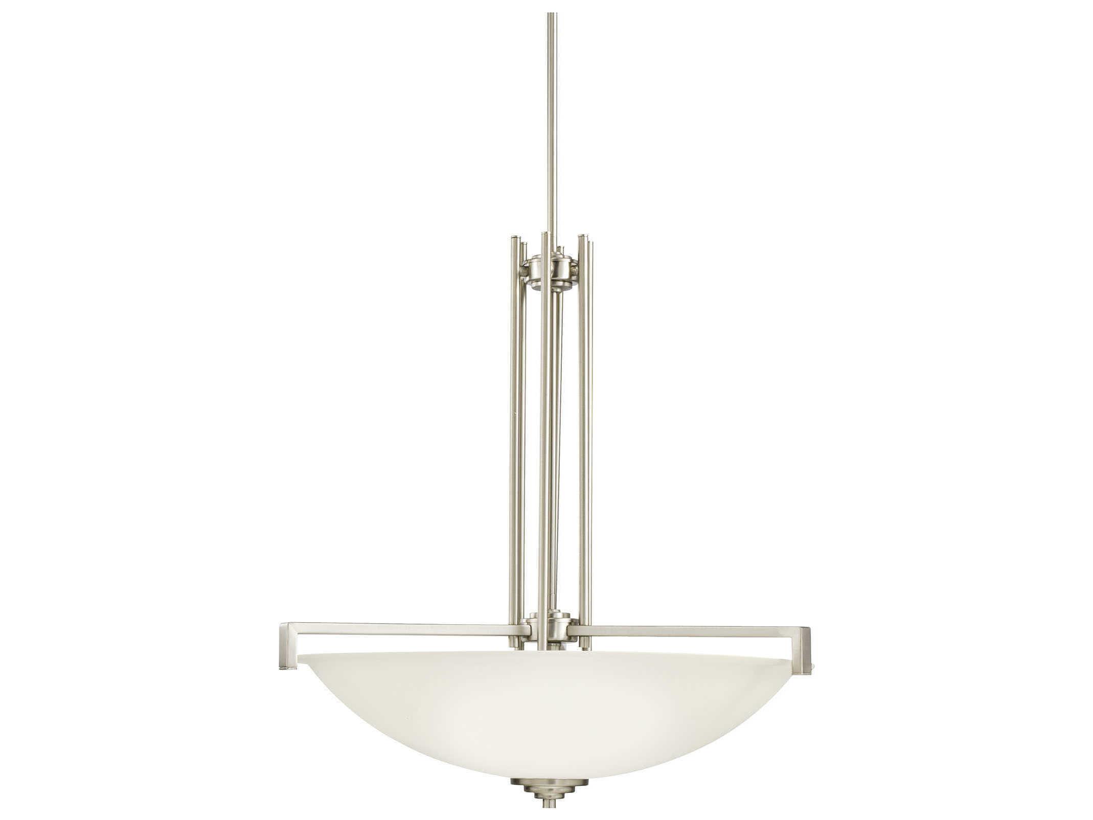 Kichler Eileen 4-Light Brushed Nickel Glass Bowl Round Pendant
