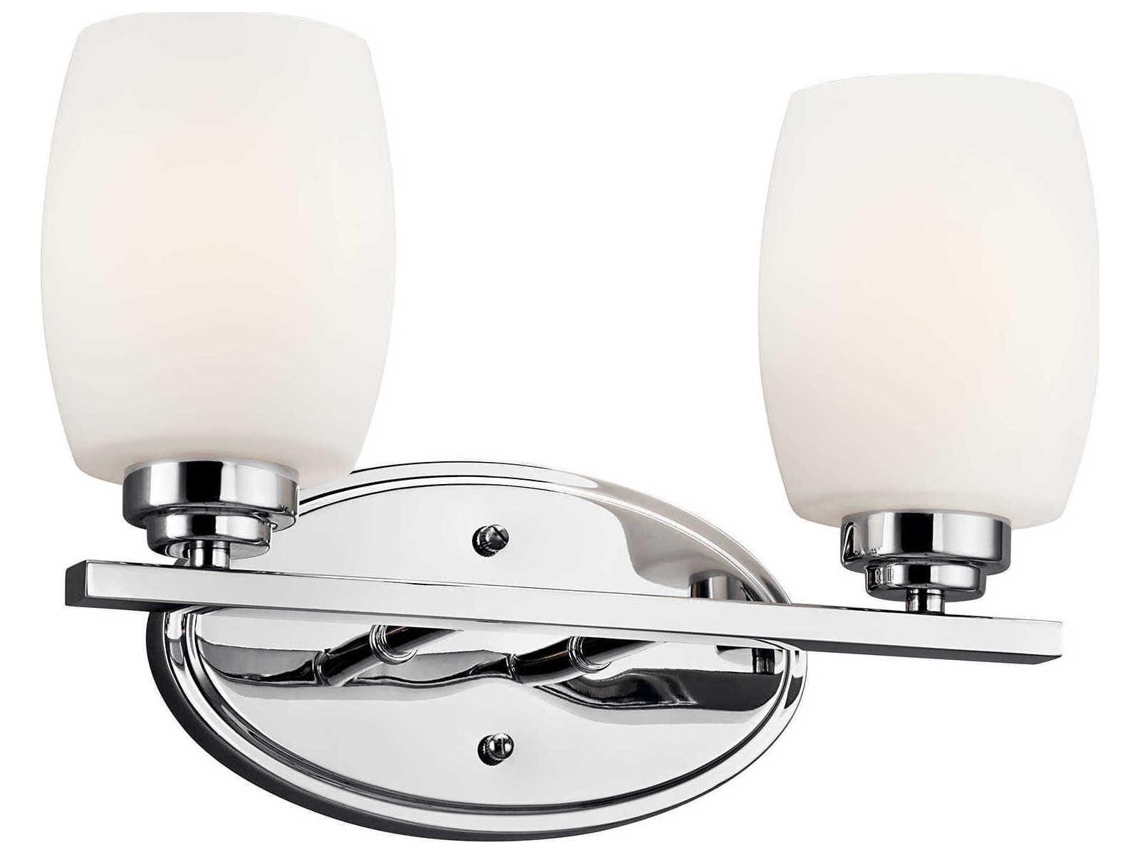 Kichler Eileen 2-Light Chrome Glass Vanity Light