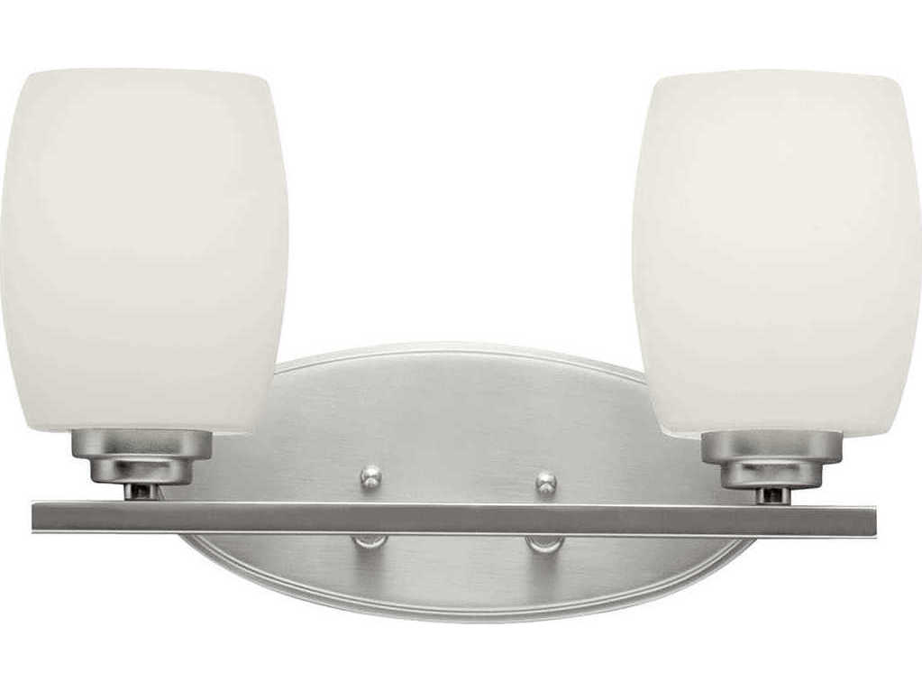 Kichler Eileen 2-Light Brushed Nickel Glass Vanity Light