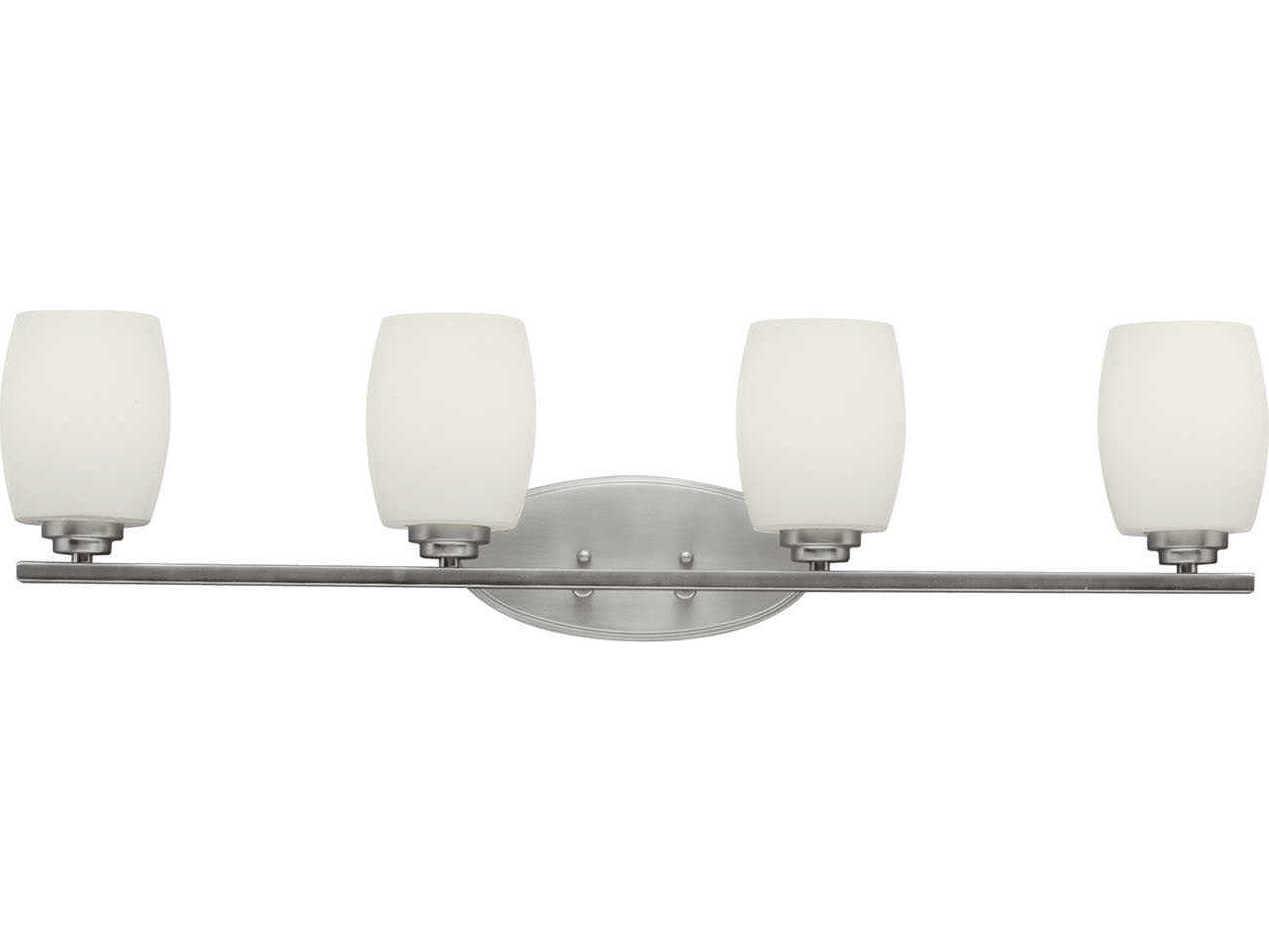 Kichler Eileen 4-Light Brushed Nickel Glass Vanity Light