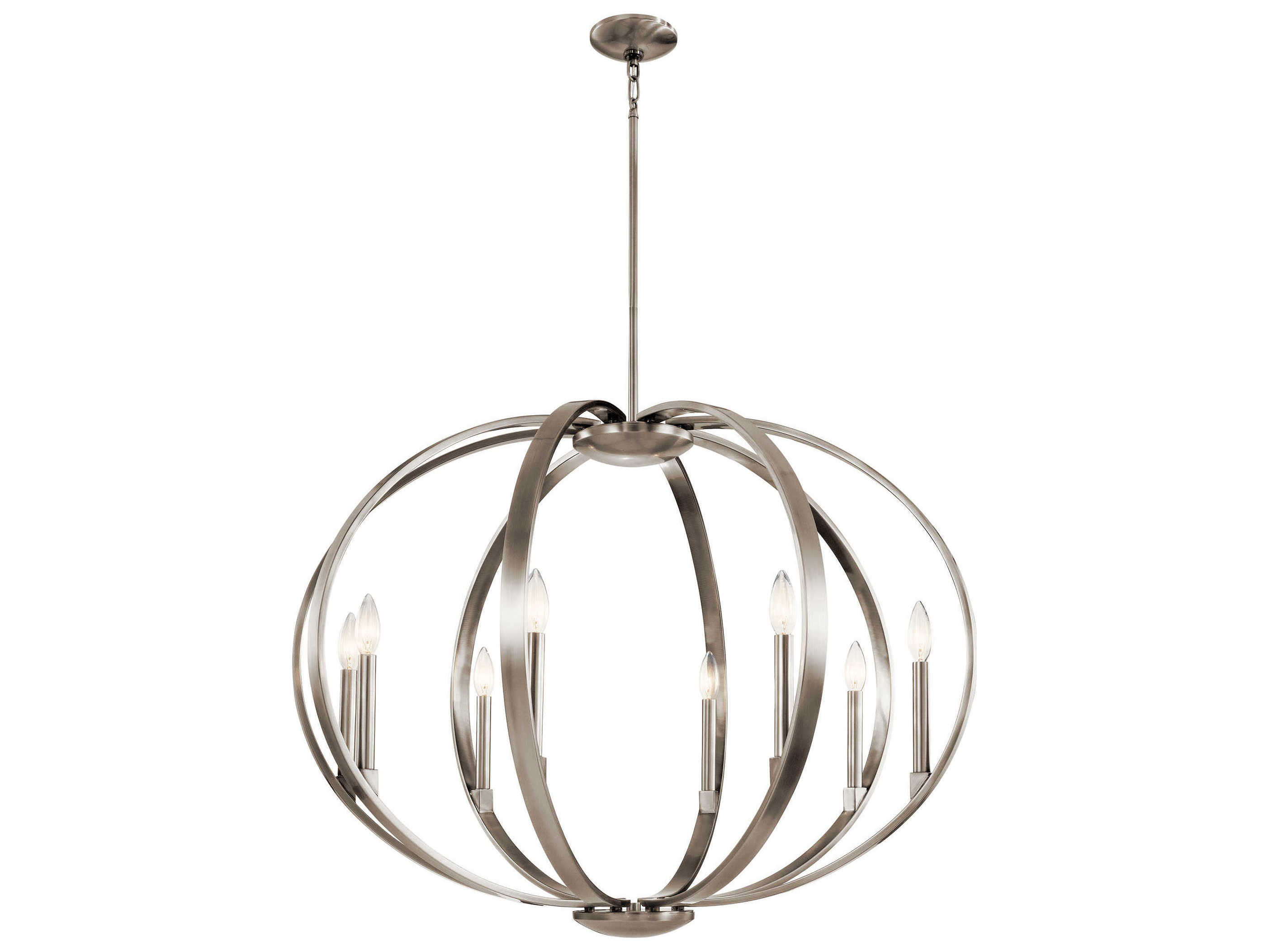 Kichler Elata 8-Light Classic Pewter Candelabra Chandelier