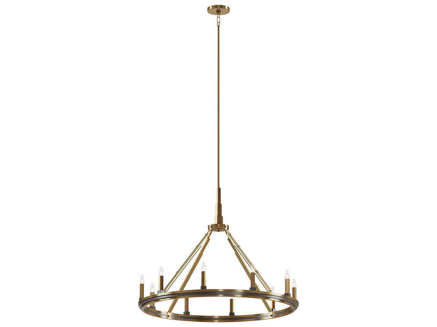 Kichler Emmala 10-Light Brushed Natural Brass Candelabra Chandelier