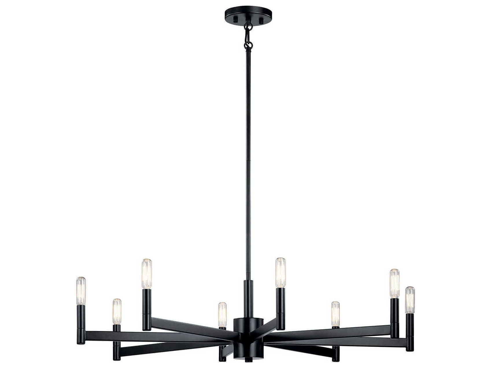 Kichler Erzo 8-Light Black Candelabra Linear Chandelier