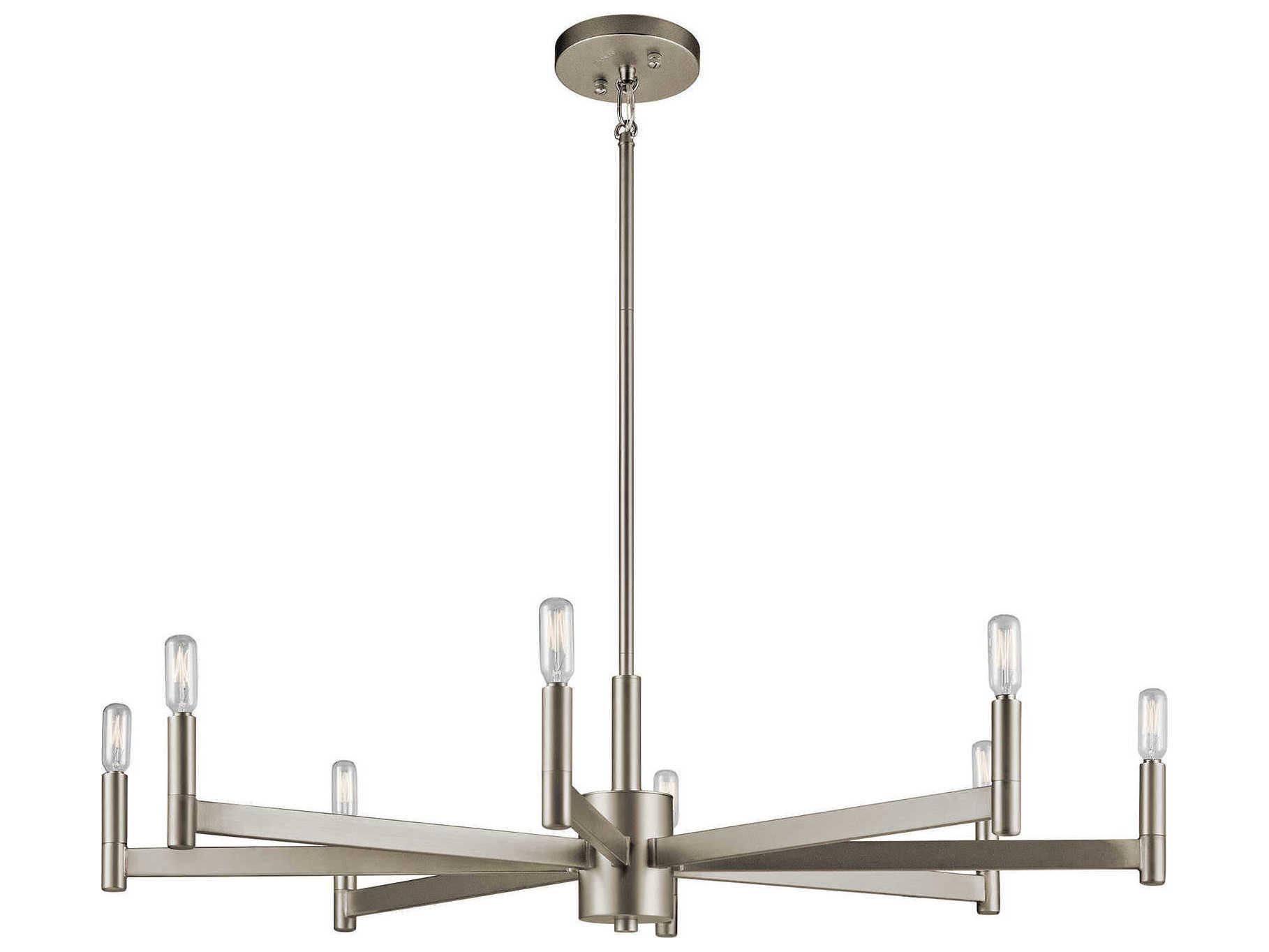 Kichler Erzo 8-Light Satin Nickel Candelabra Linear Chandelier