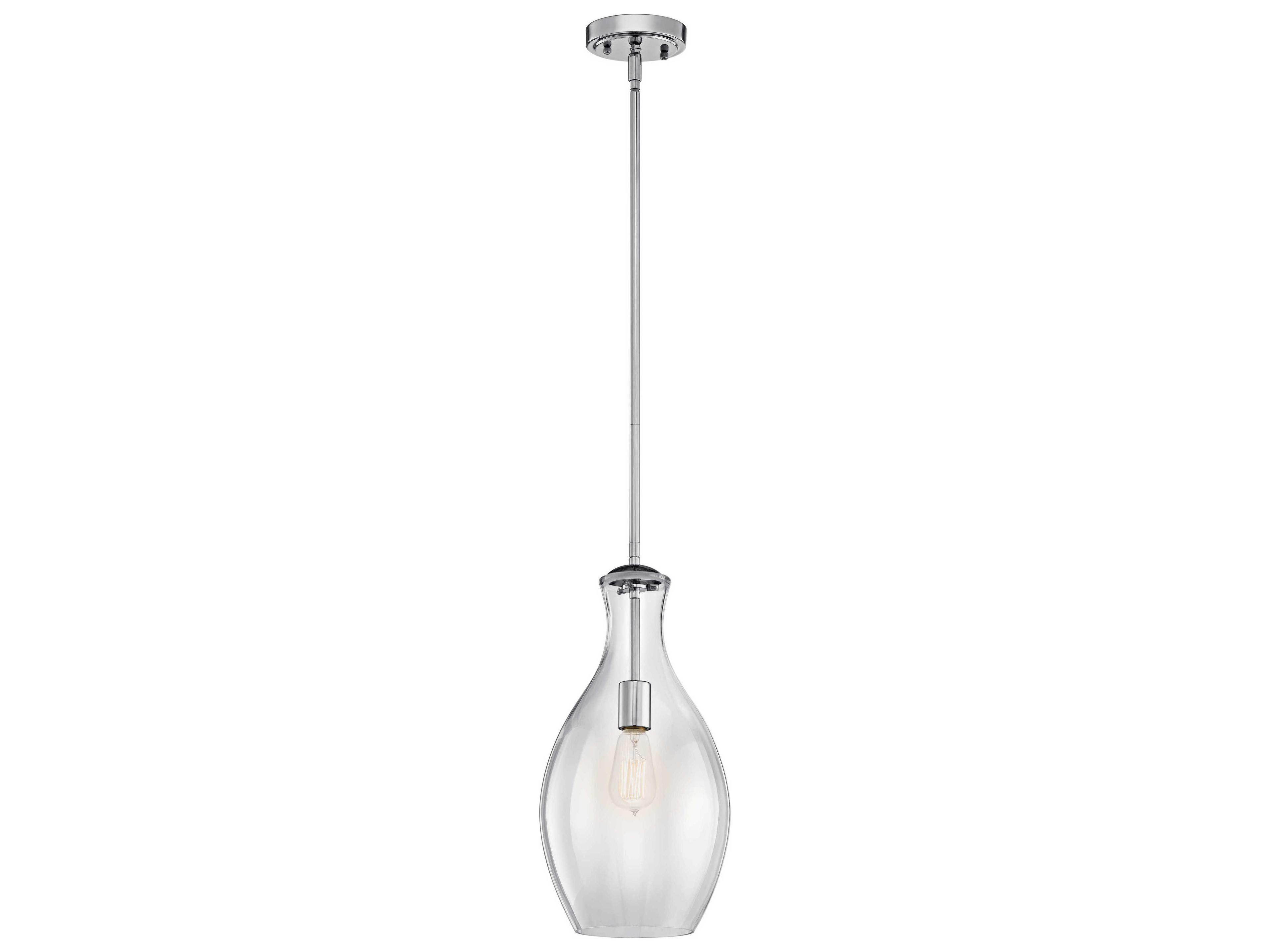 Kichler Everly 1-Light Chrome Glass Geometric Mini Pendant