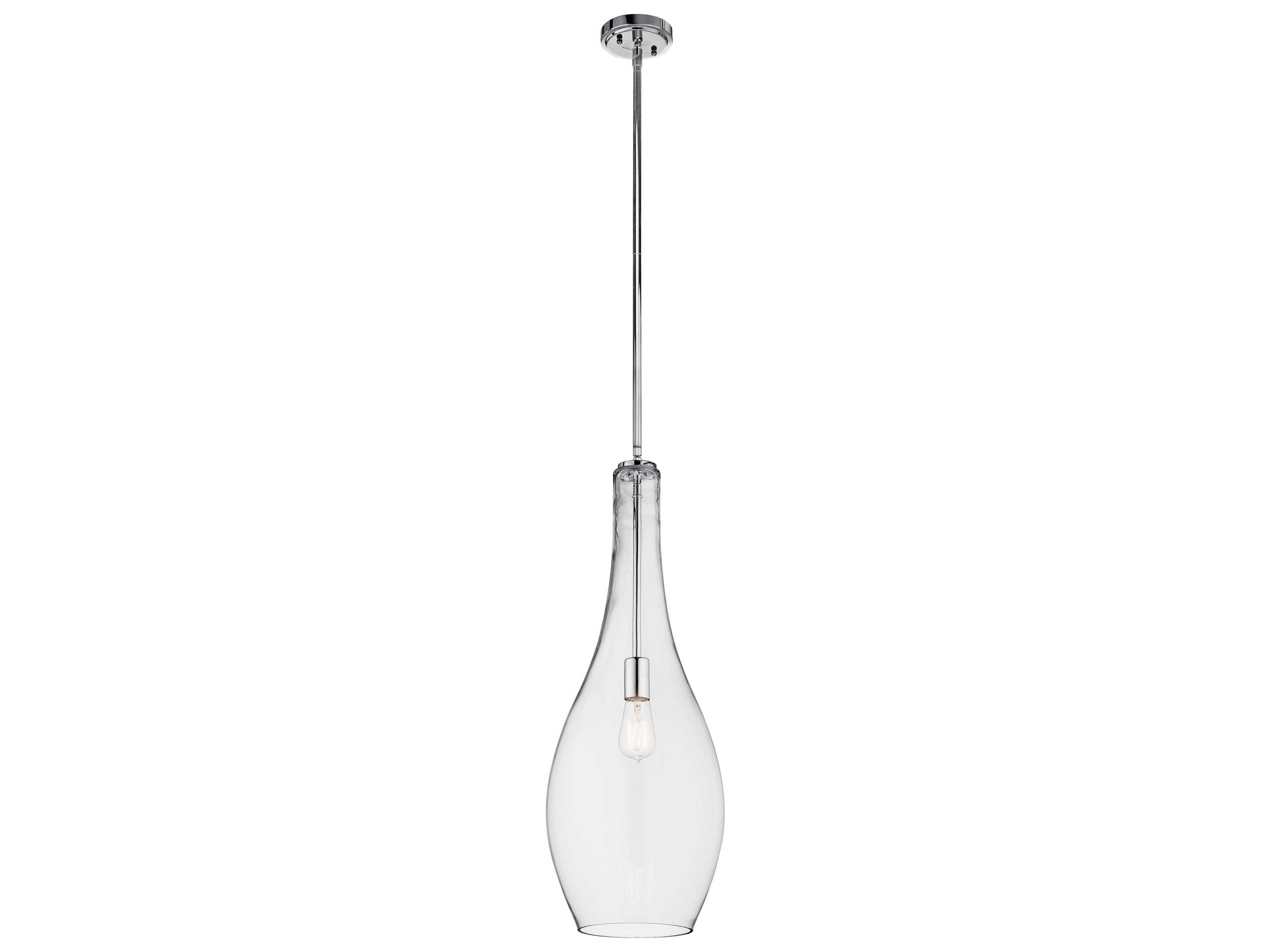 Kichler Everly 1-Light Chrome Glass Geometric Mini Pendant