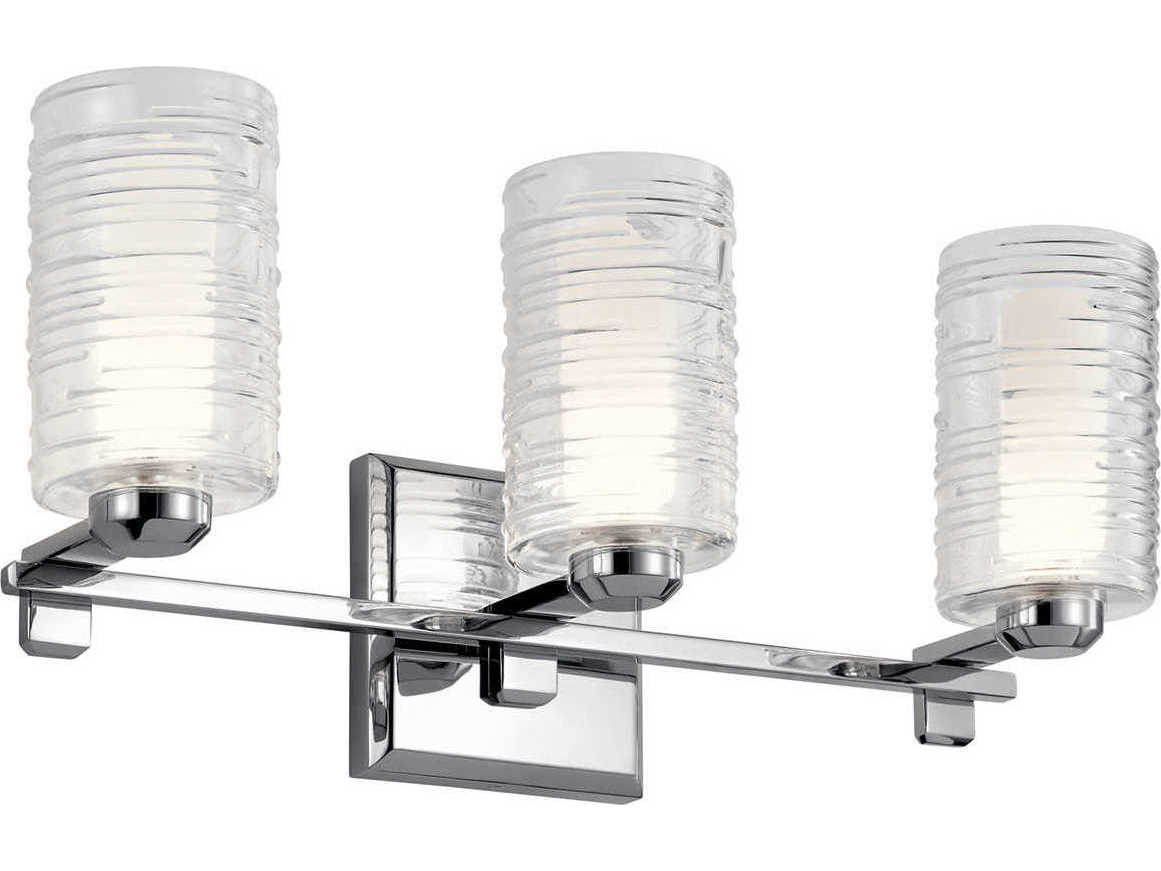 Kichler Giarosa 3-Light Chrome Glass Vanity Light