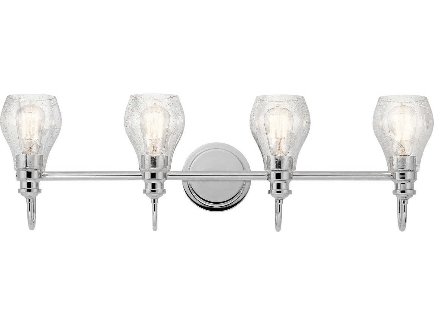 Kichler Greenbrier 4-Light Chrome Glass Vanity Light