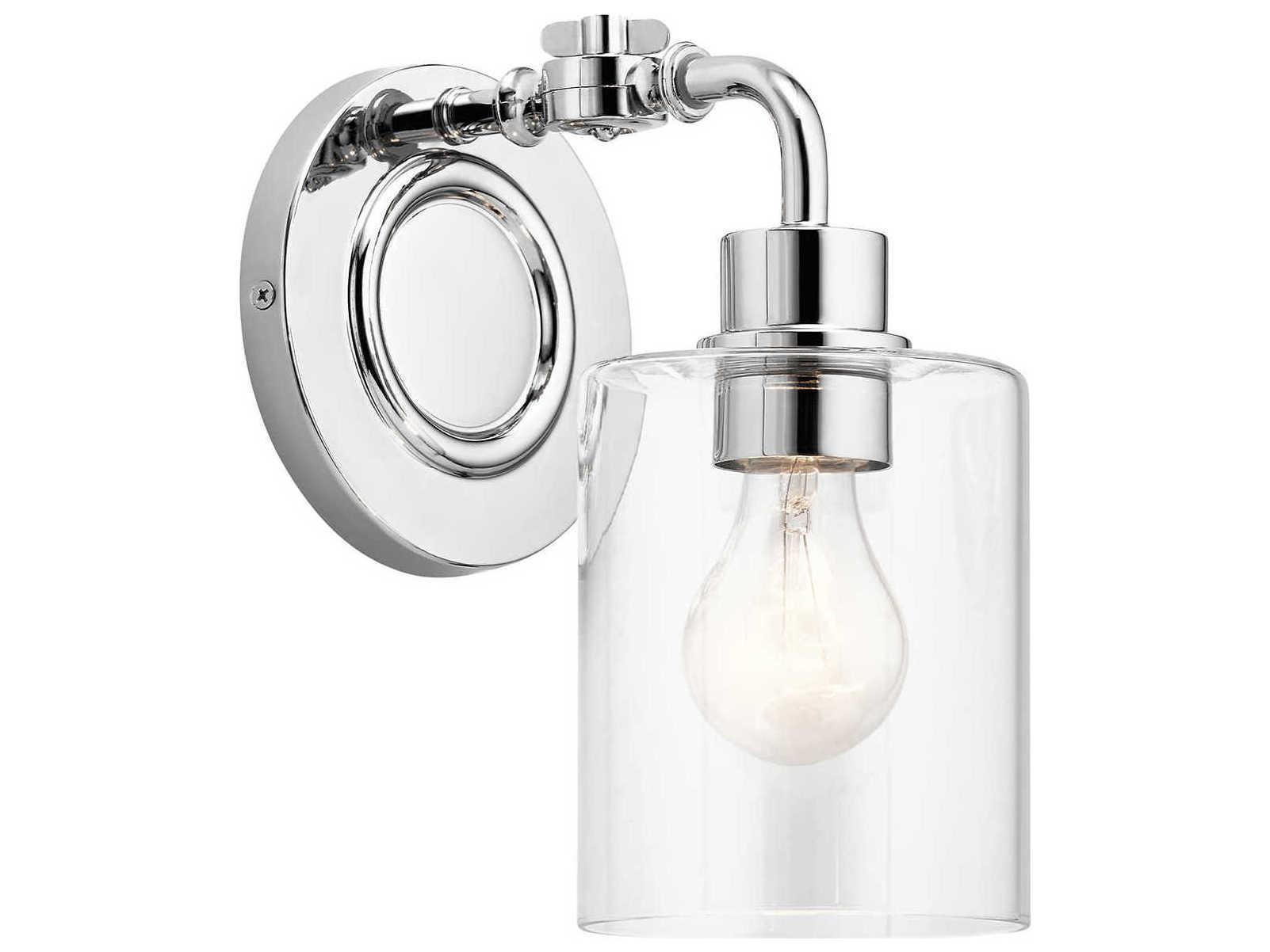 Kichler Gunnison 1-Light Chrome Glass Wall Sconce