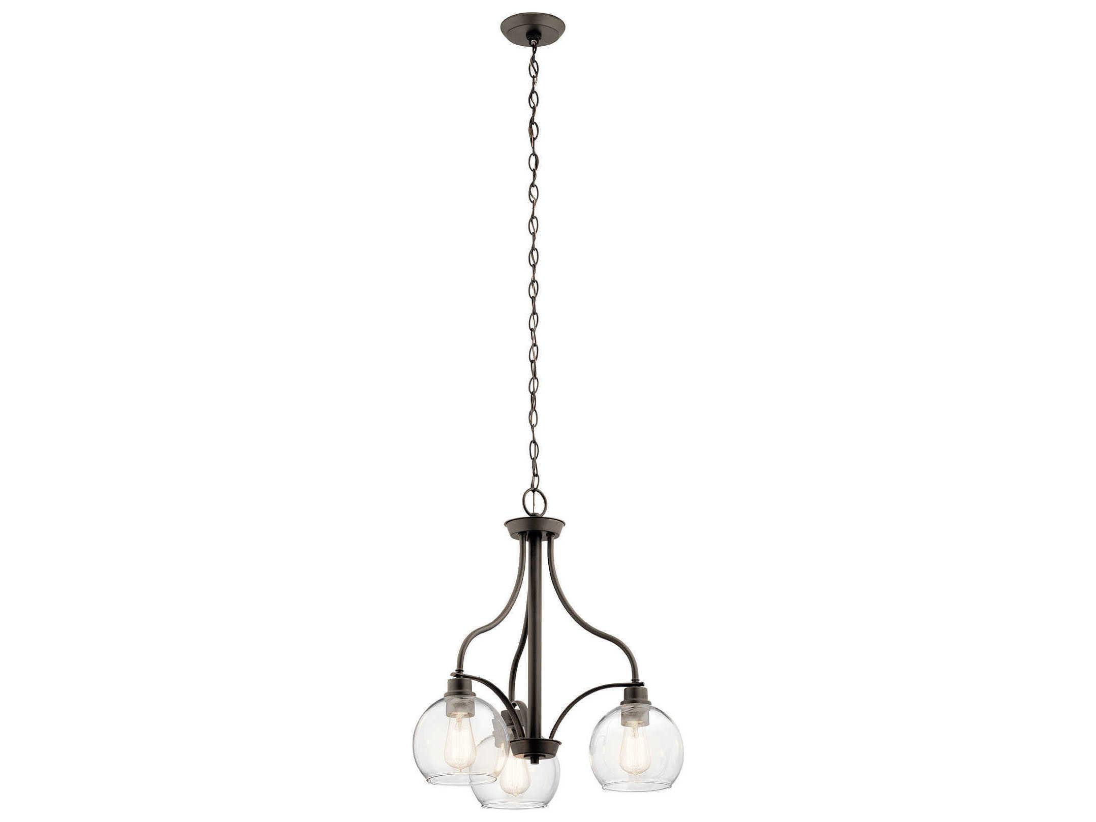 Kichler Harmony 3-Light Olde Bronze Glass Round Chandelier