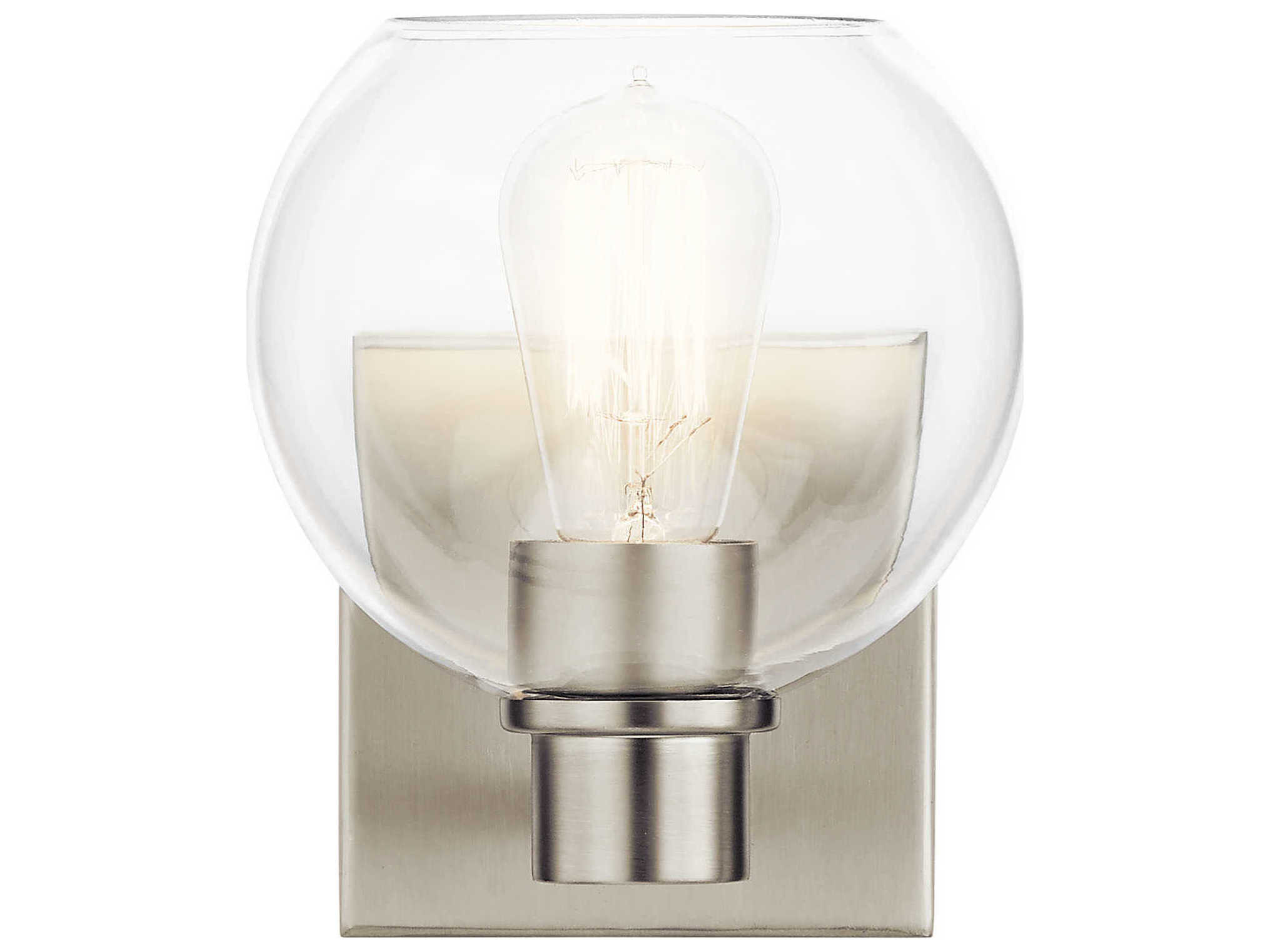 Kichler Harmony 1-Light Brushed Nickel Glass Wall Sconce