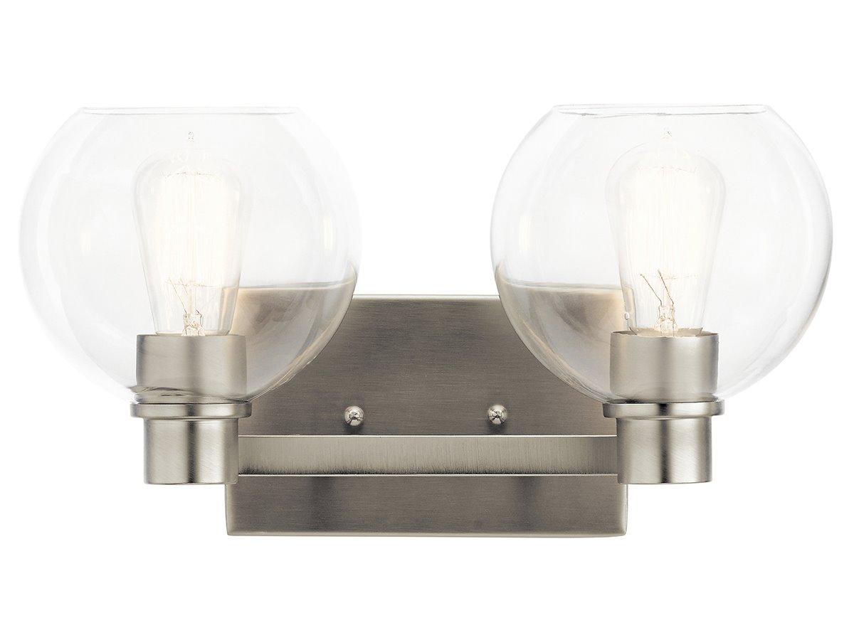 Kichler Harmony 2-Light Brushed Nickel Glass Vanity Light