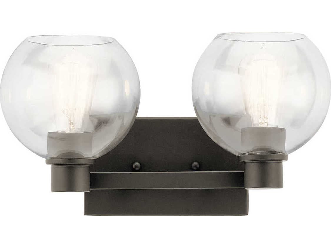Kichler Harmony 2-Light Olde Bronze Glass Vanity Light
