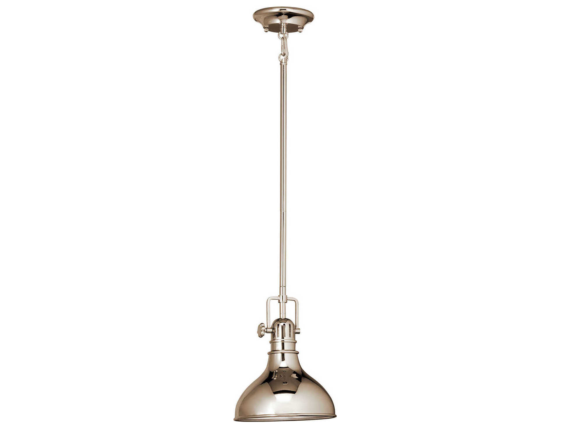 Kichler Hatteras Bay 1-Light Polished Nickel Round Mini Pendant