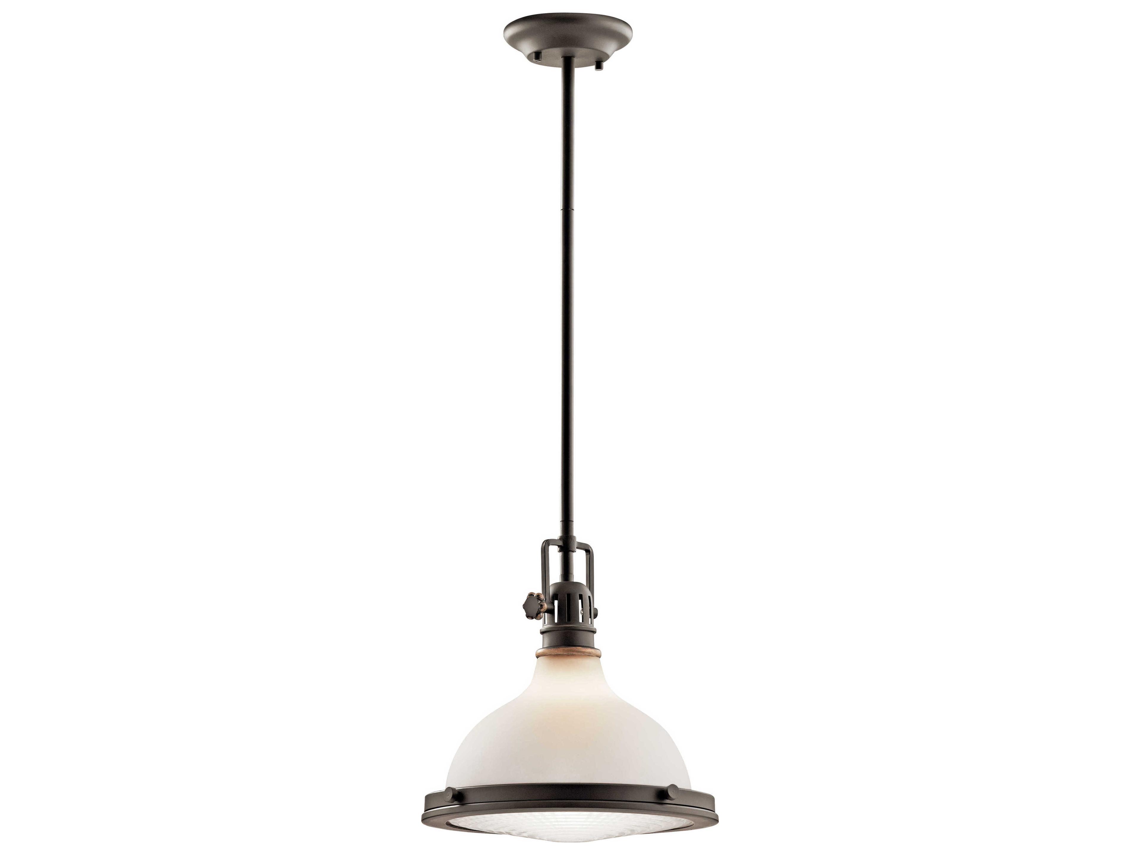 Kichler Hatteras Bay 1-Light Olde Bronze Glass Round Mini Pendant