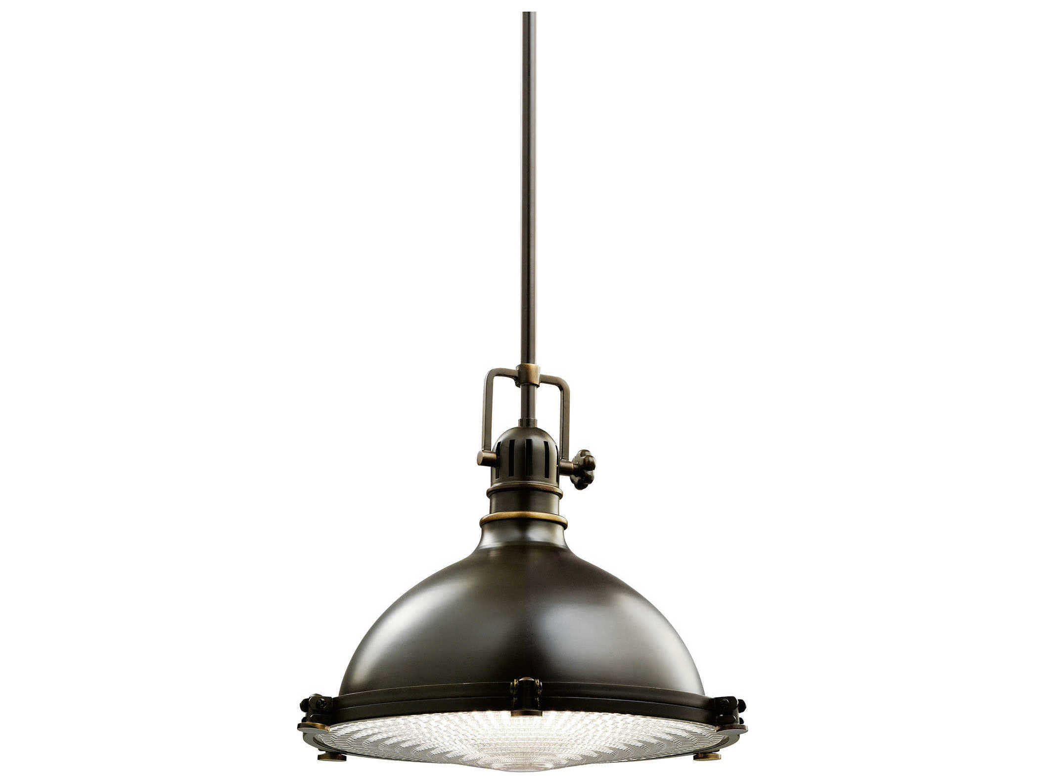 Kichler Hatteras Bay 1-Light Olde Bronze Glass Round Pendant