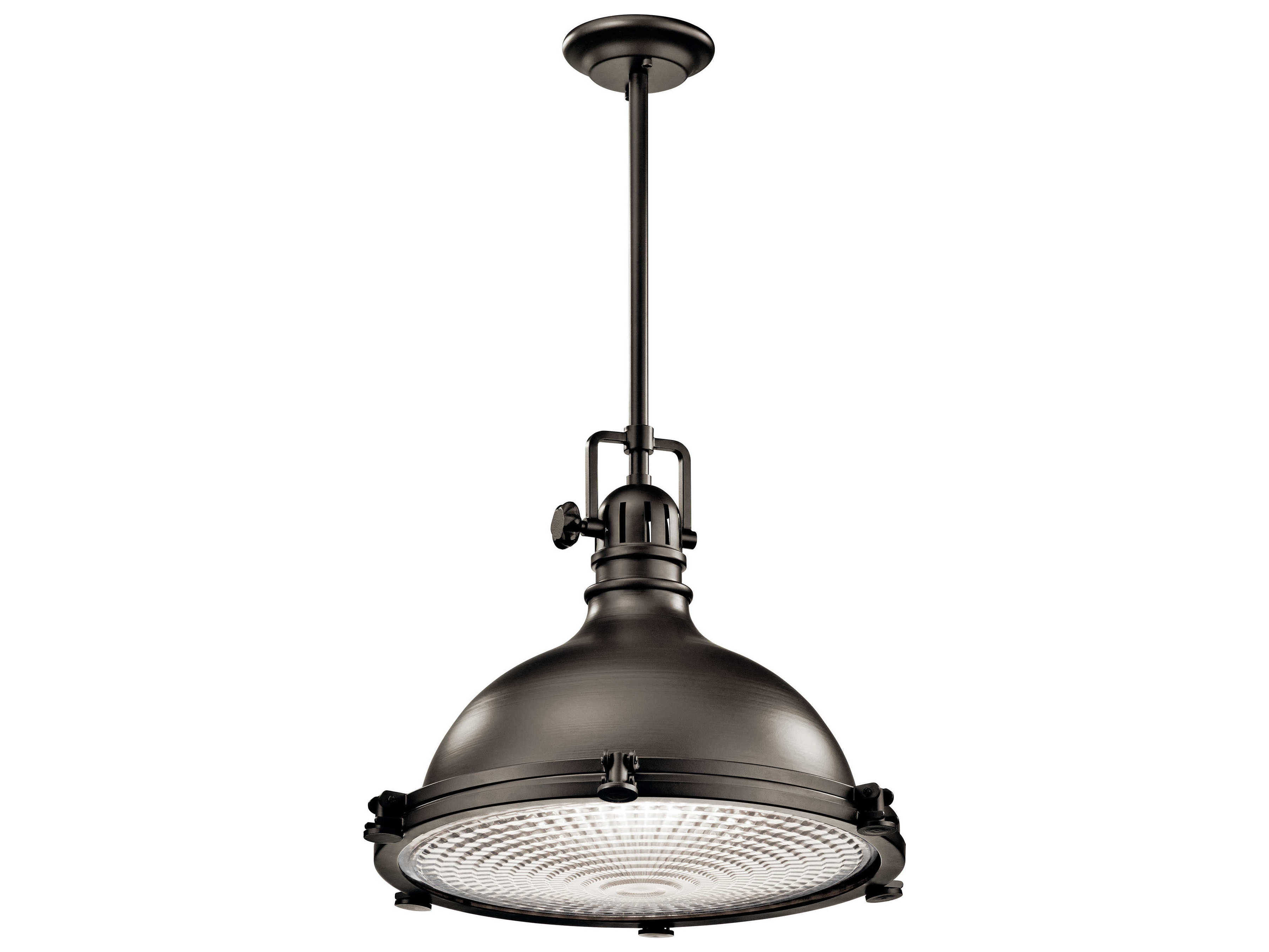 Kichler Hatteras Bay 1-Light Olde Bronze Glass Round Pendant