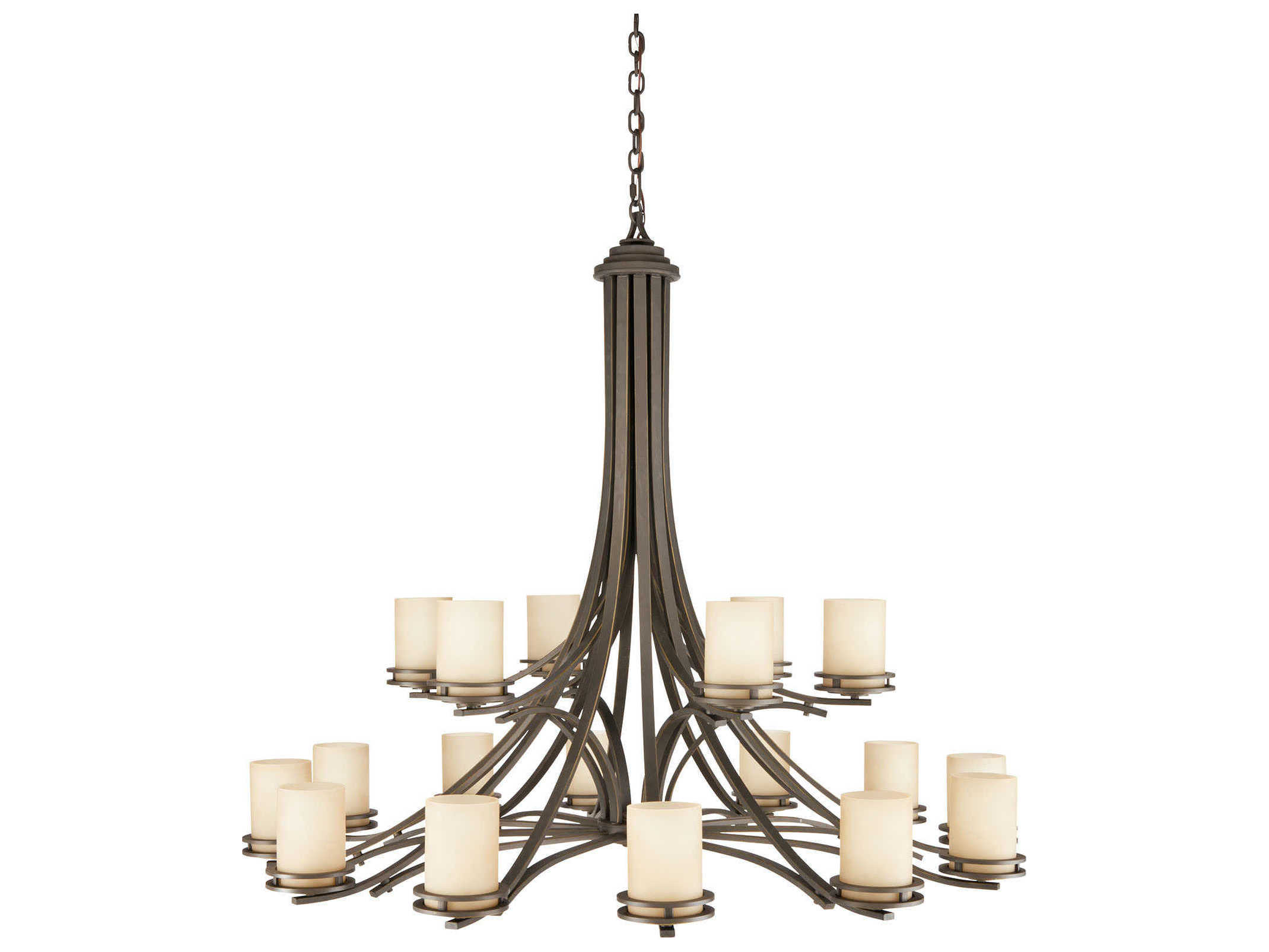 Kichler Hendrik 18-Light8-Light Olde Bronze Glass Cylinder Chandelier