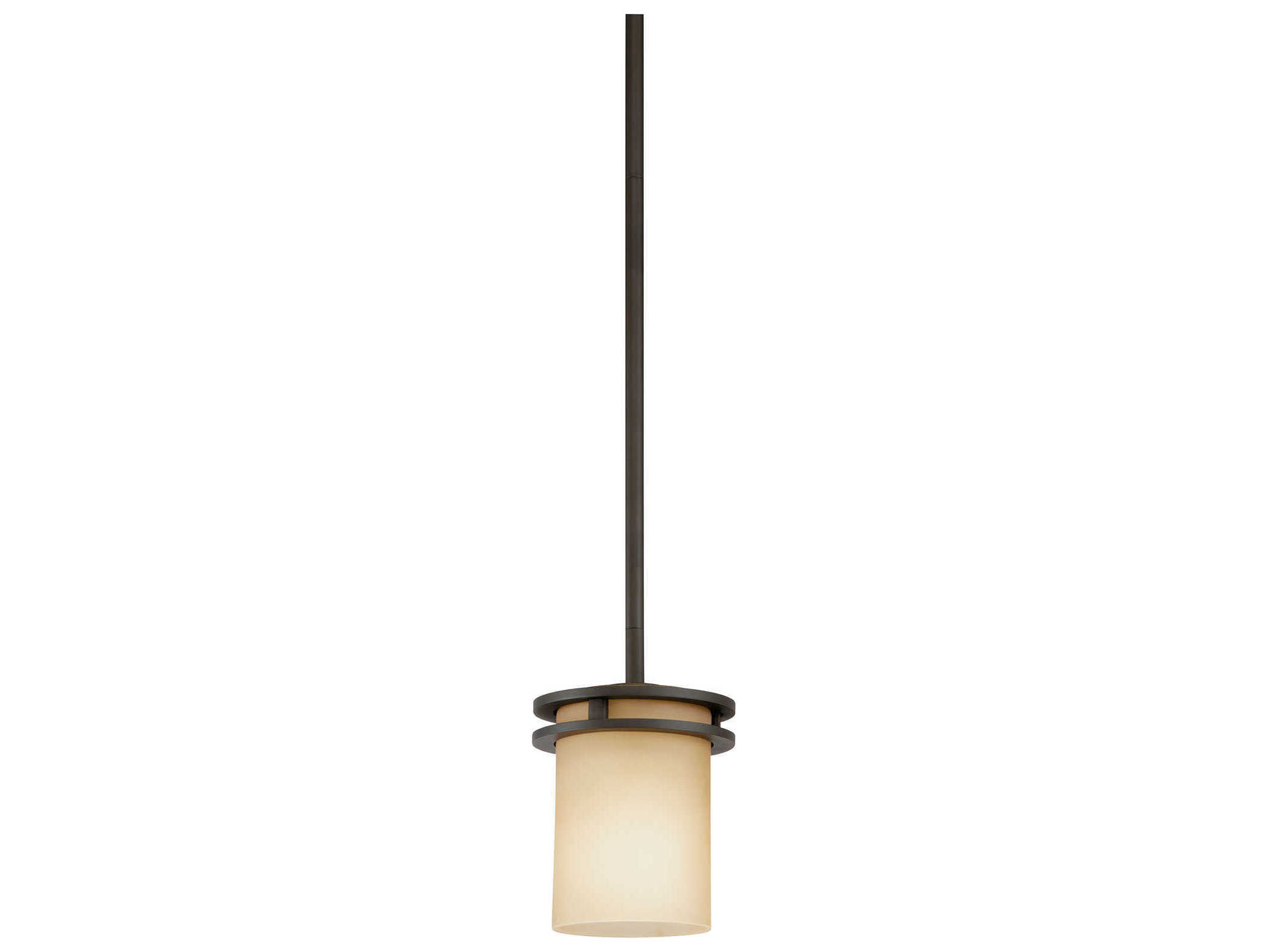 Kichler Hendrik 1-Light Olde Bronze Glass Cylinder Mini Pendant