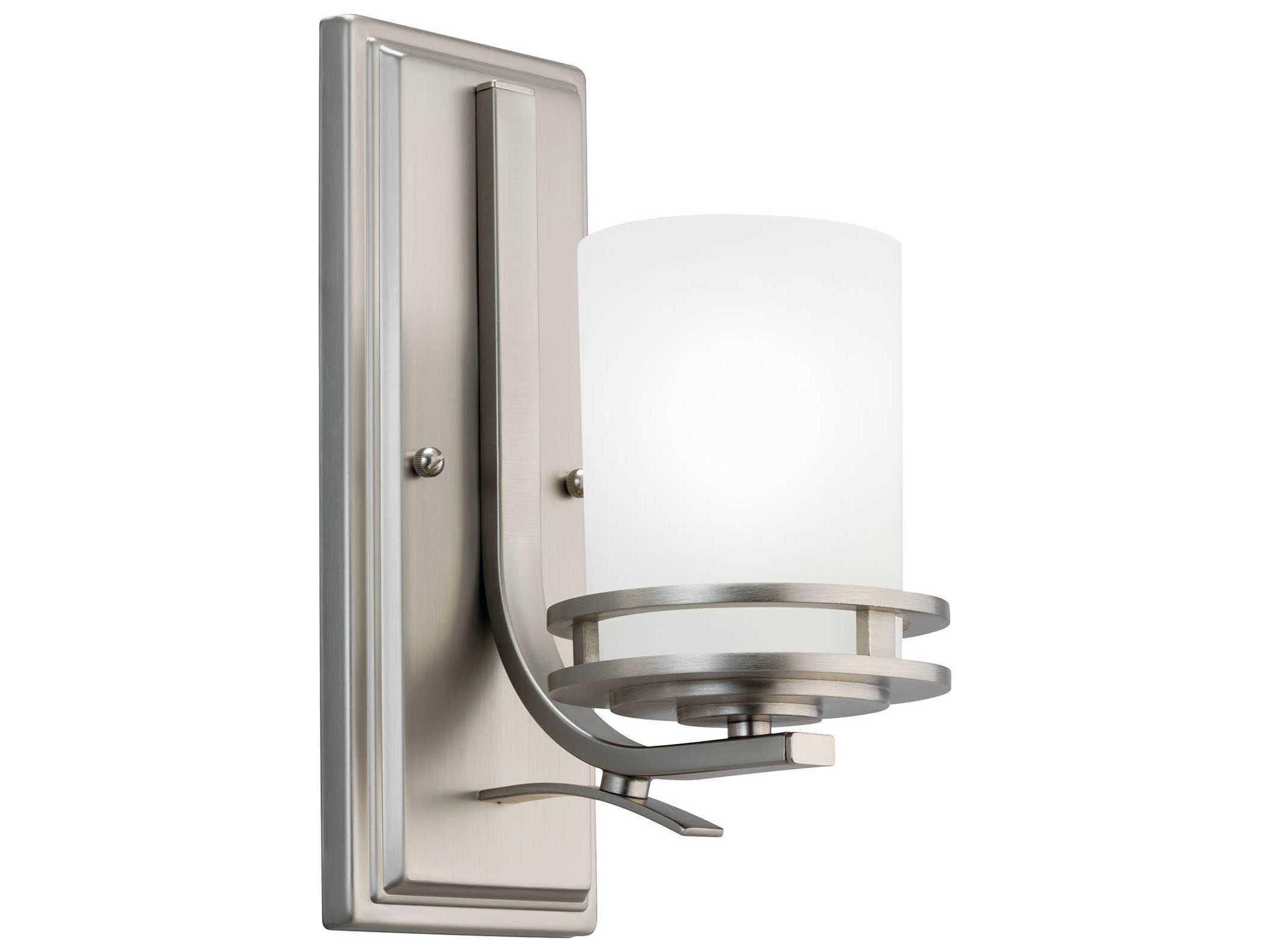 Kichler Hendrik 1-Light Brushed Nickel Glass Wall Sconce
