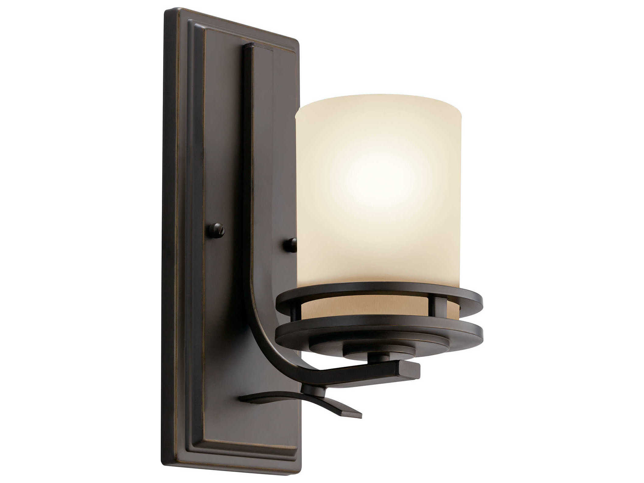 Kichler Hendrik 1-Light Olde Bronze Glass Wall Sconce