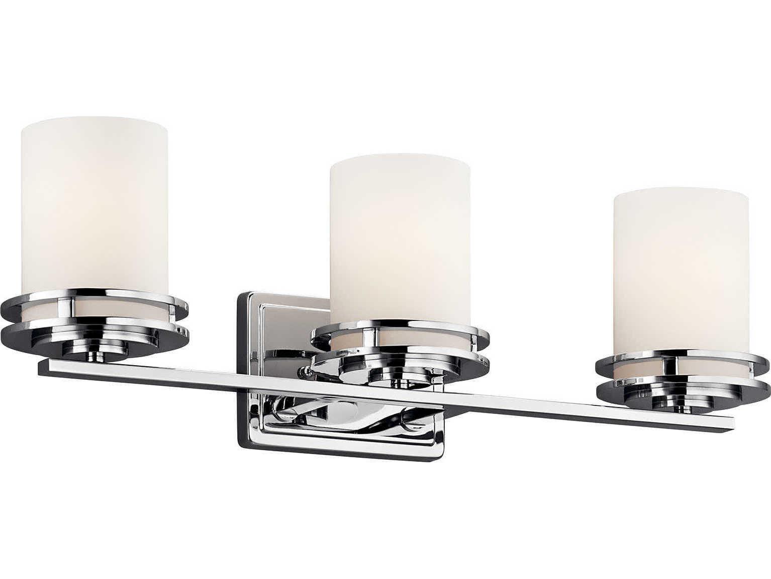 Kichler Hendrik 3-Light Chrome Glass Vanity Light