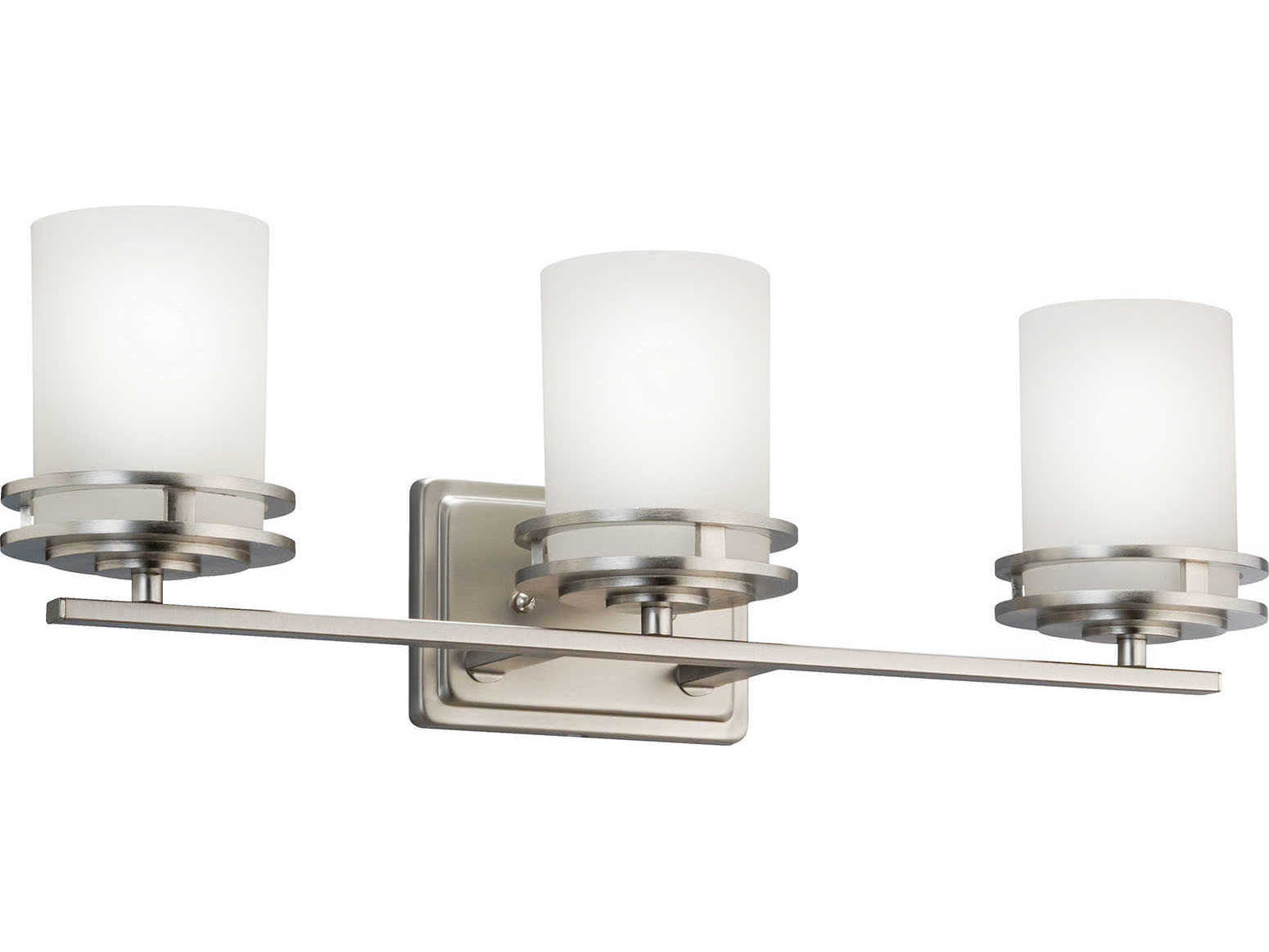 Kichler Hendrik 3-Light Brushed Nickel Glass Vanity Light