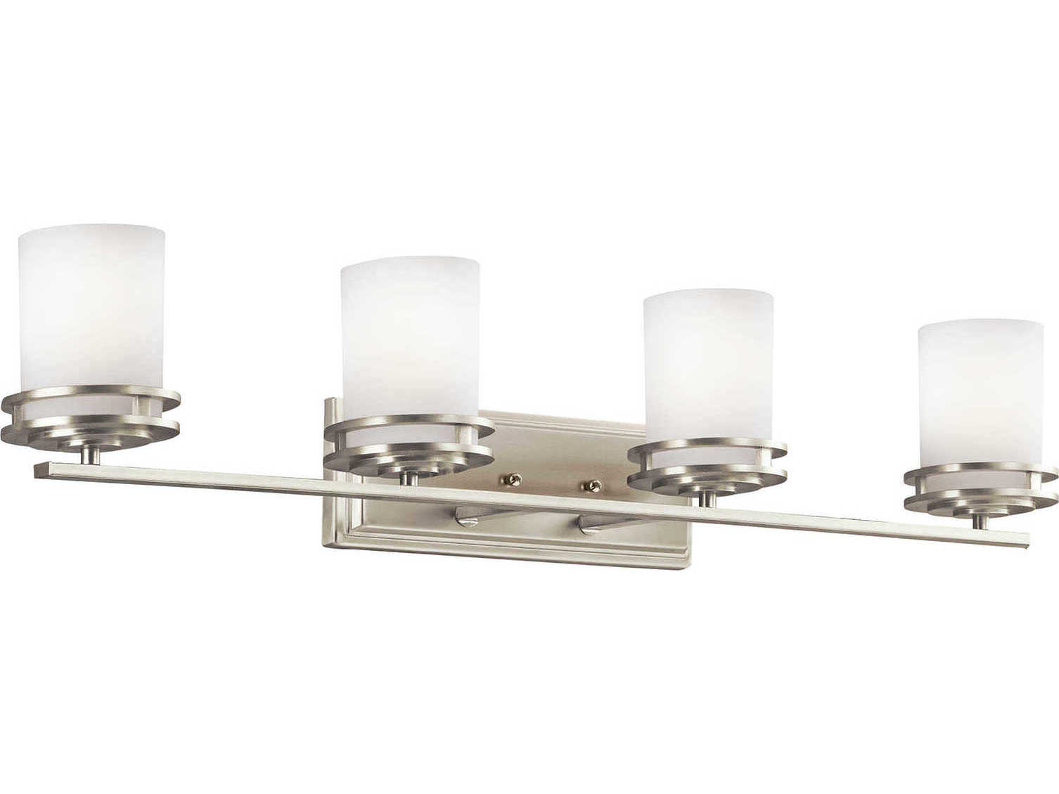 Kichler Hendrik 4-Light Brushed Nickel Glass Vanity Light