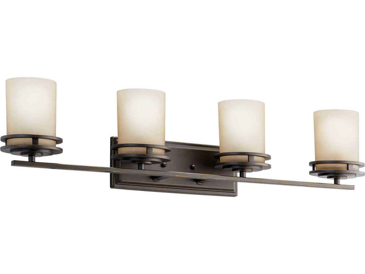 Kichler Hendrik 4-Light Olde Bronze Glass Vanity Light