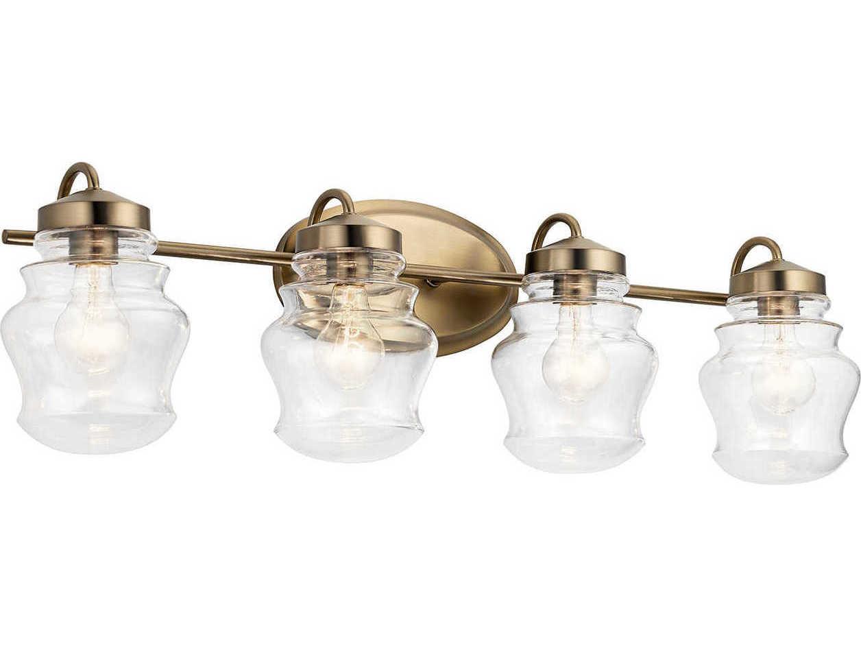Kichler Janiel 4-Light Classic Bronze Glass Vanity Light
