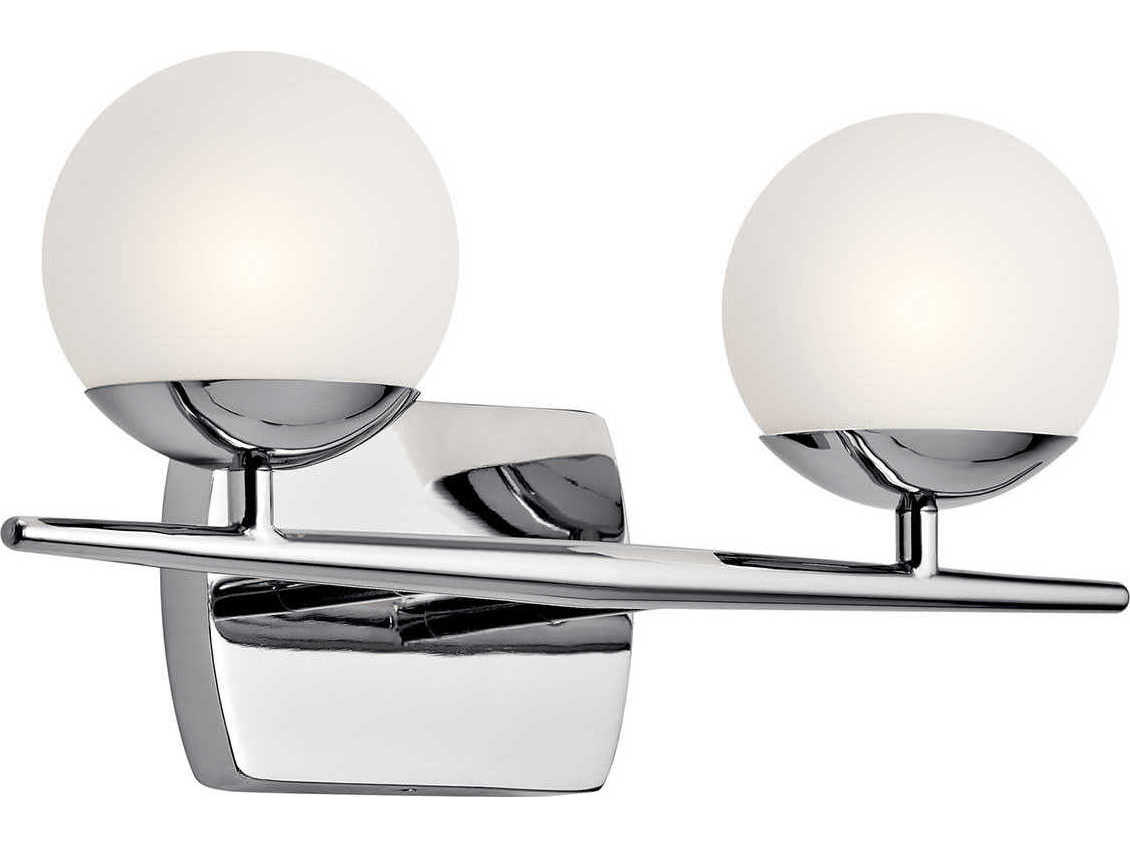 Kichler Jasper 2-Light Chrome Glass Vanity Light