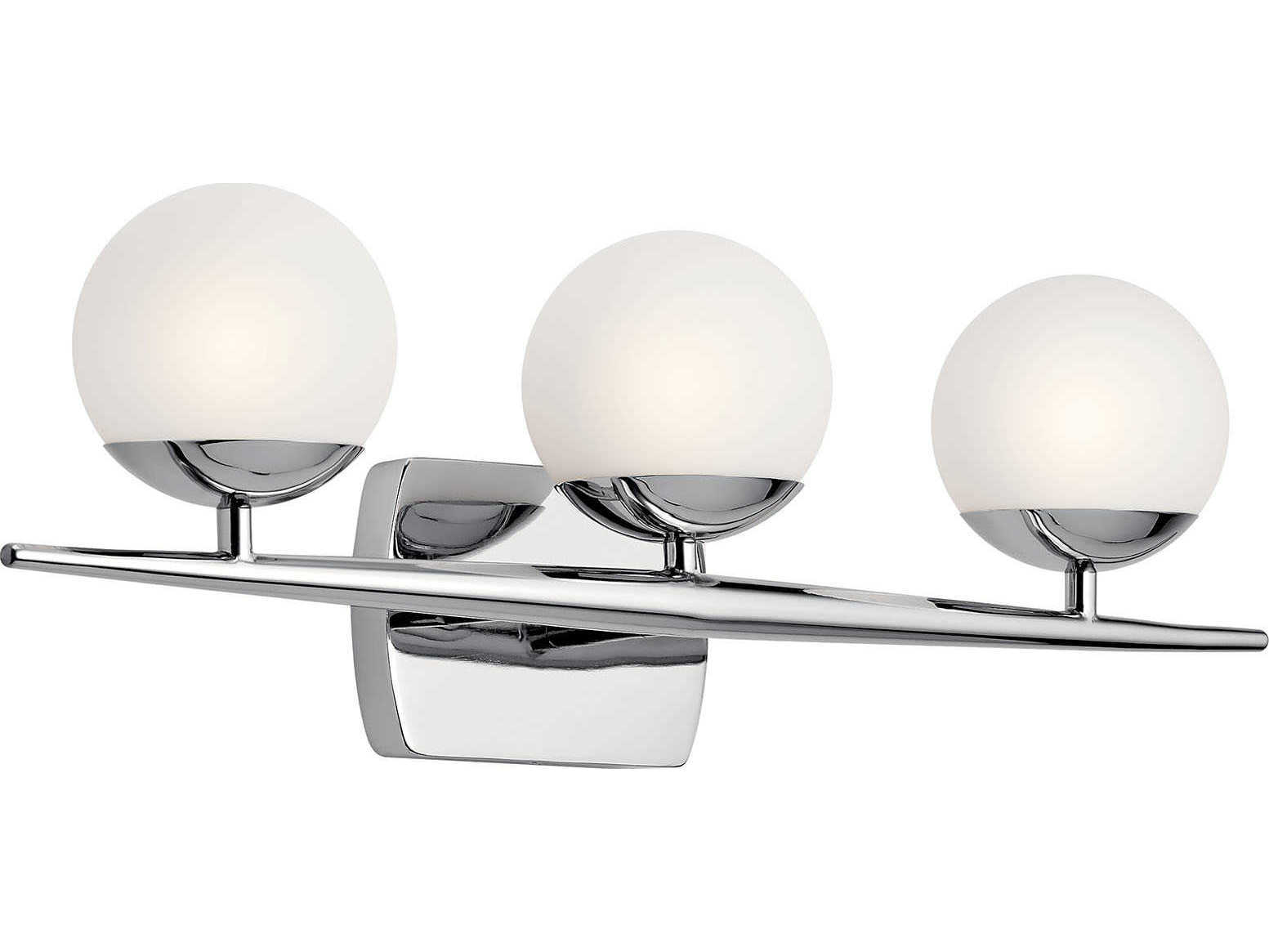 Kichler Jasper 3-Light Chrome Glass Vanity Light