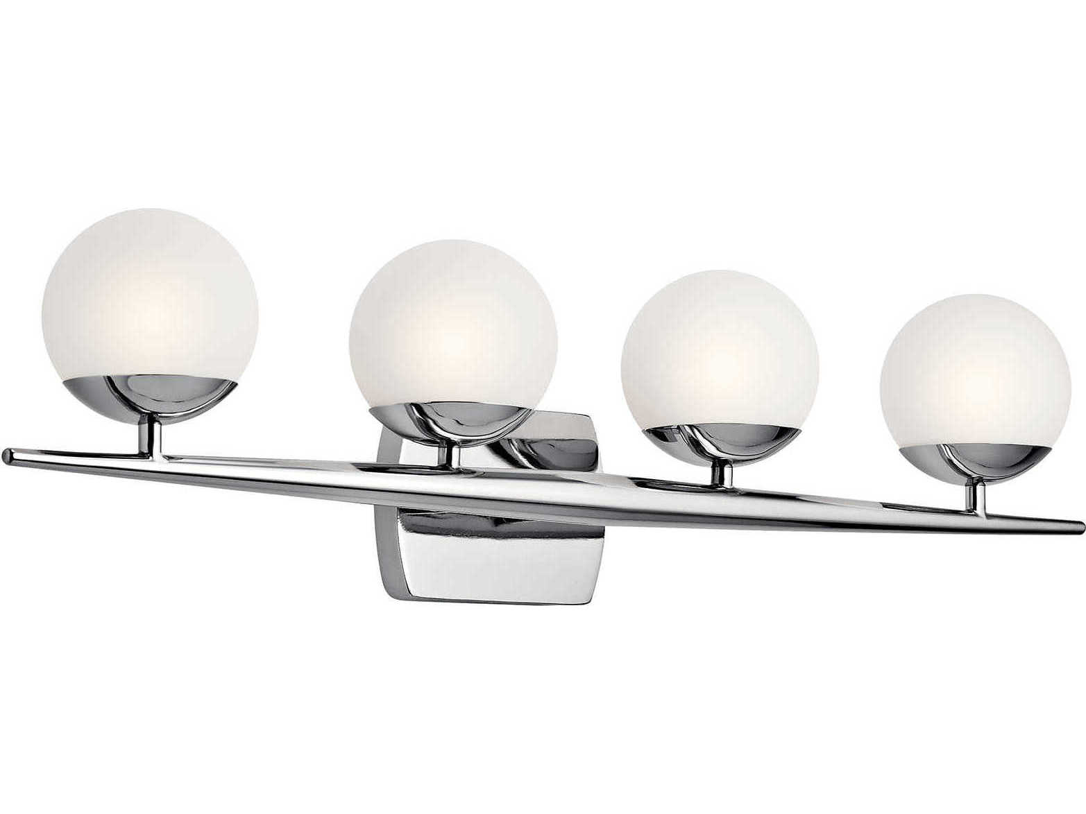Kichler Jasper 4-Light Chrome Glass Vanity Light