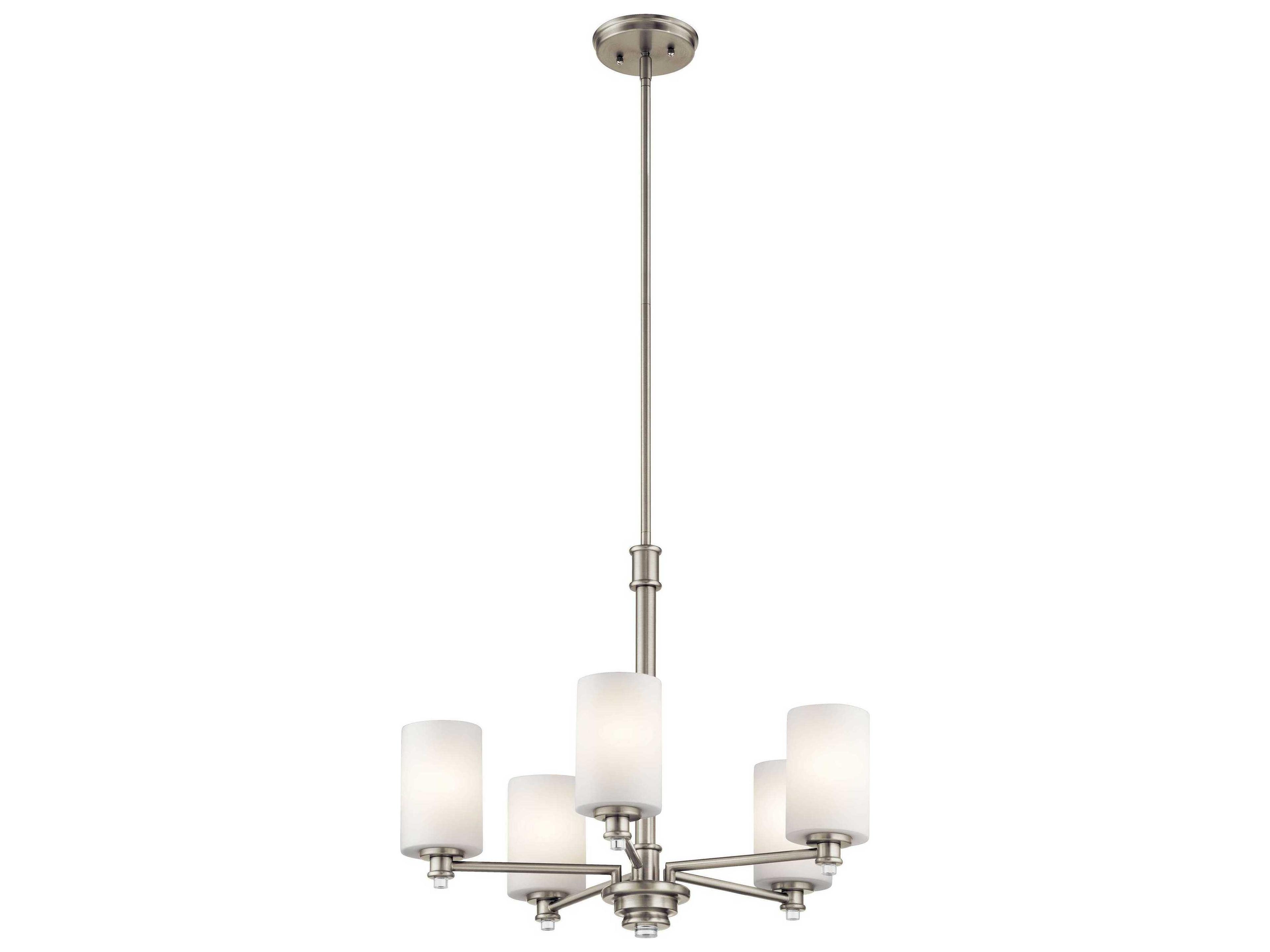 Kichler Joelson 5-Light Brushed Nickel Glass Cylinder Chandelier