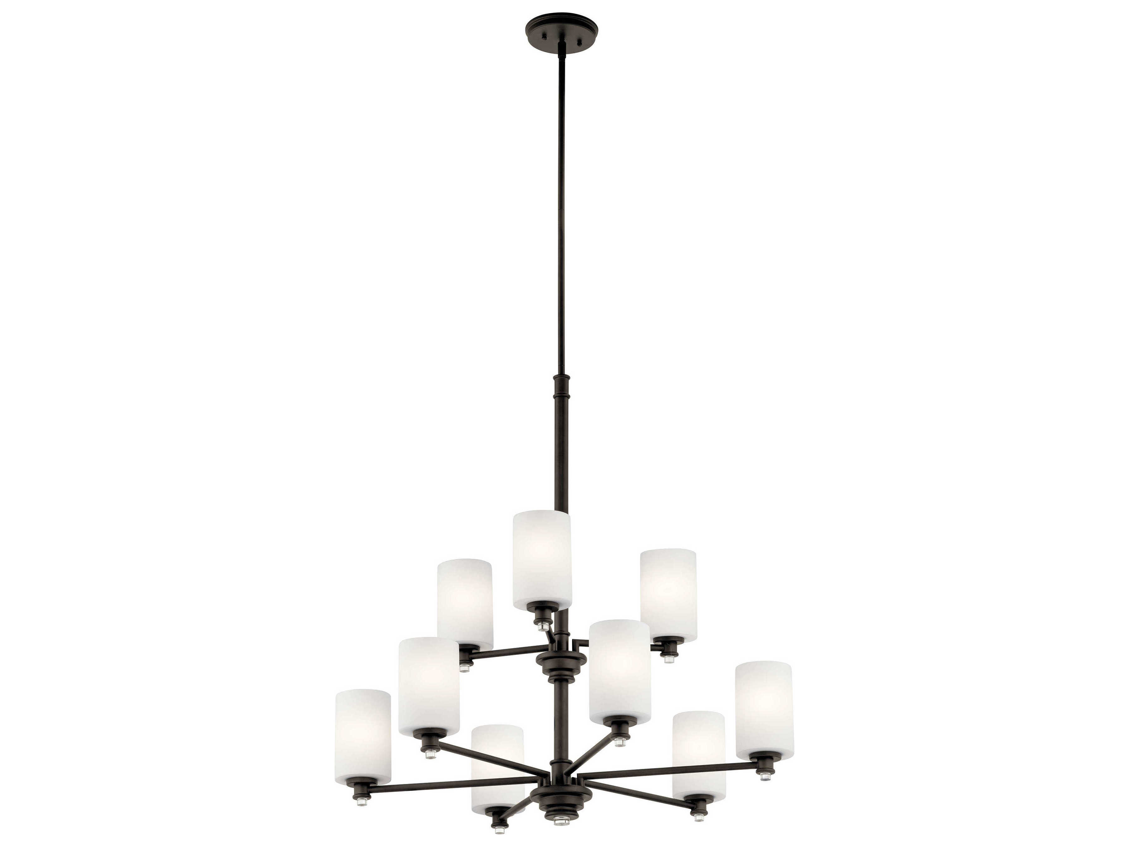 Kichler Joelson 9-Light Olde Bronze Glass Cylinder Chandelier