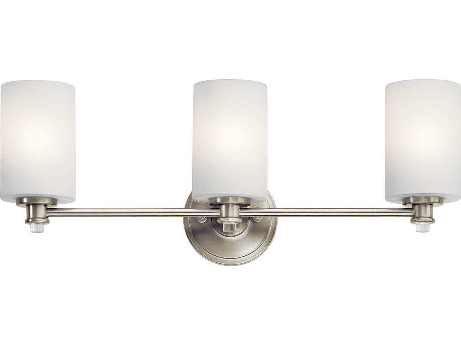 Kichler Joelson 3-Light Brushed Nickel Glass Vanity Light