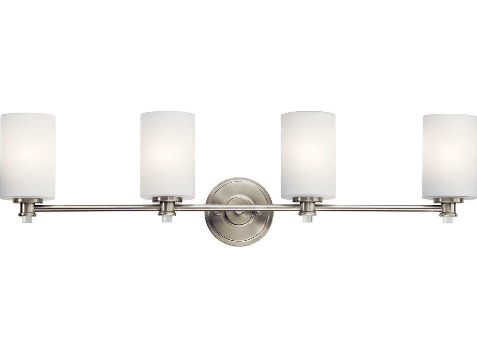 Kichler Joelson 4-Light Brushed Nickel Glass Vanity Light