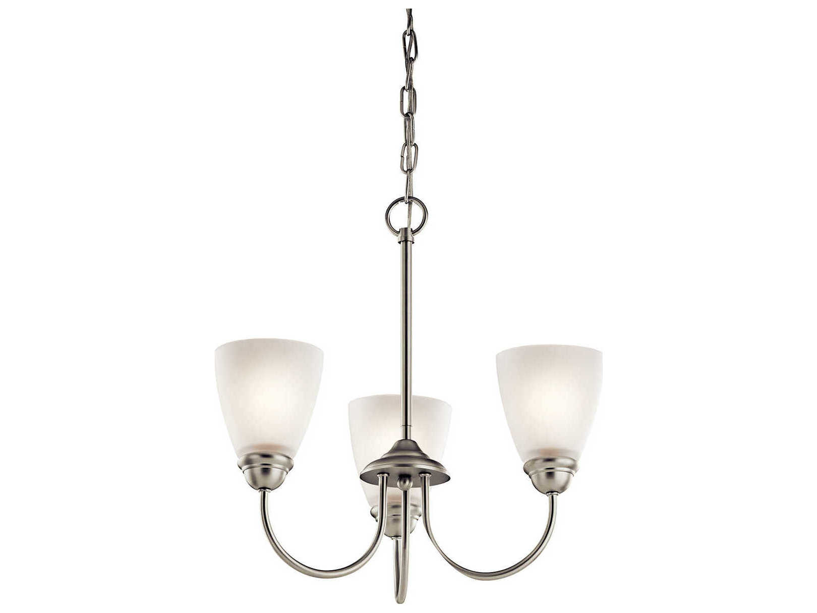 Kichler Jolie 3-Light Brushed Nickel Glass LED Bell Chandelier