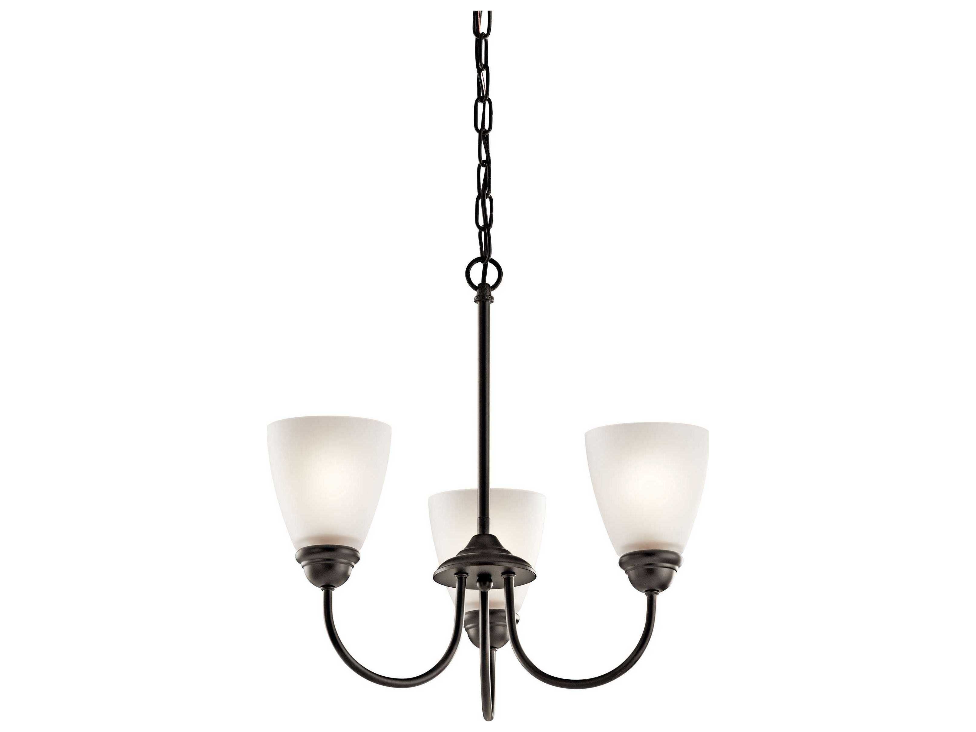 Kichler Jolie 3-Light Olde Bronze Glass Bell Chandelier