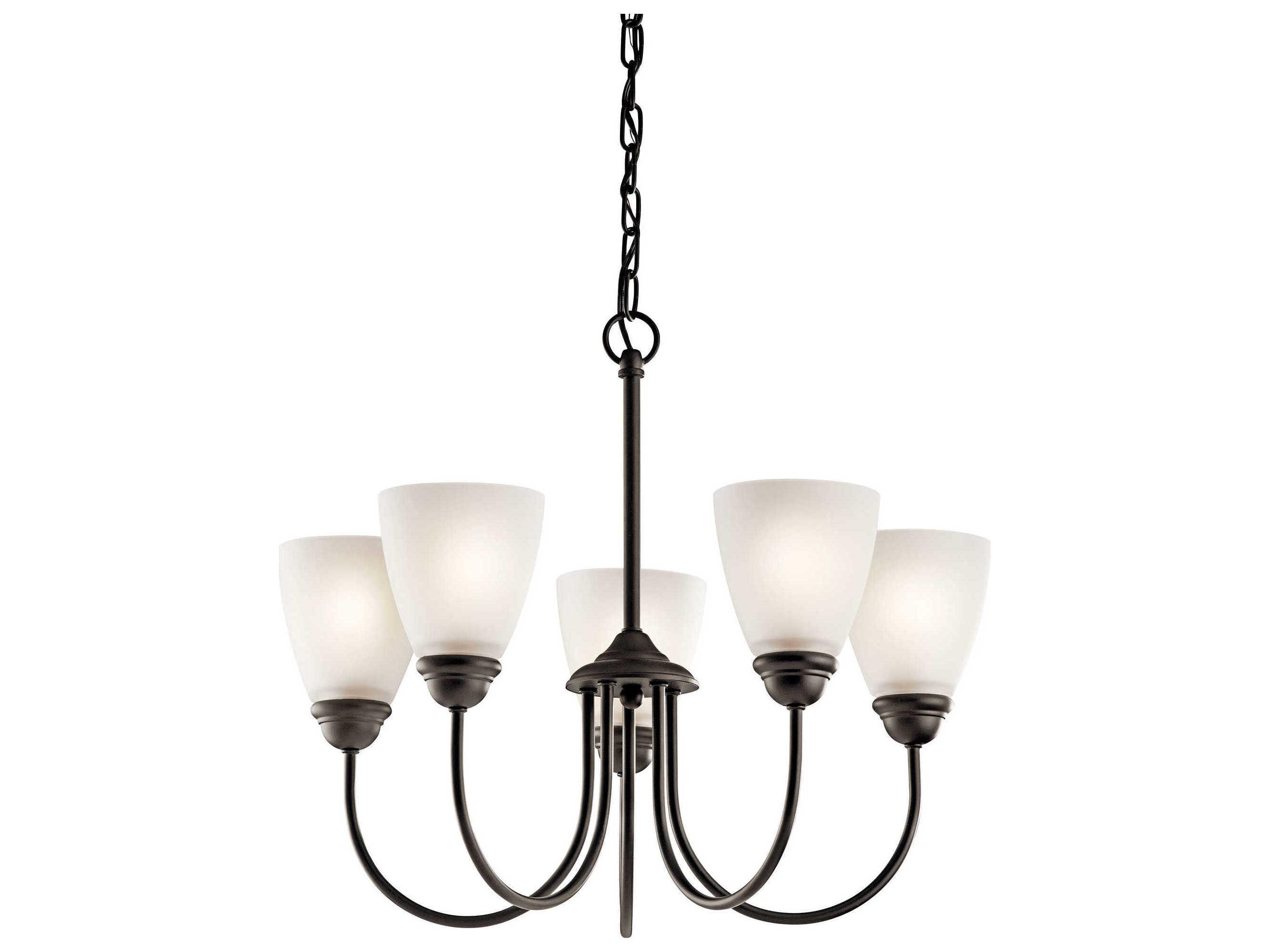 Kichler Jolie 5-Light Olde Bronze Glass Bell Chandelier