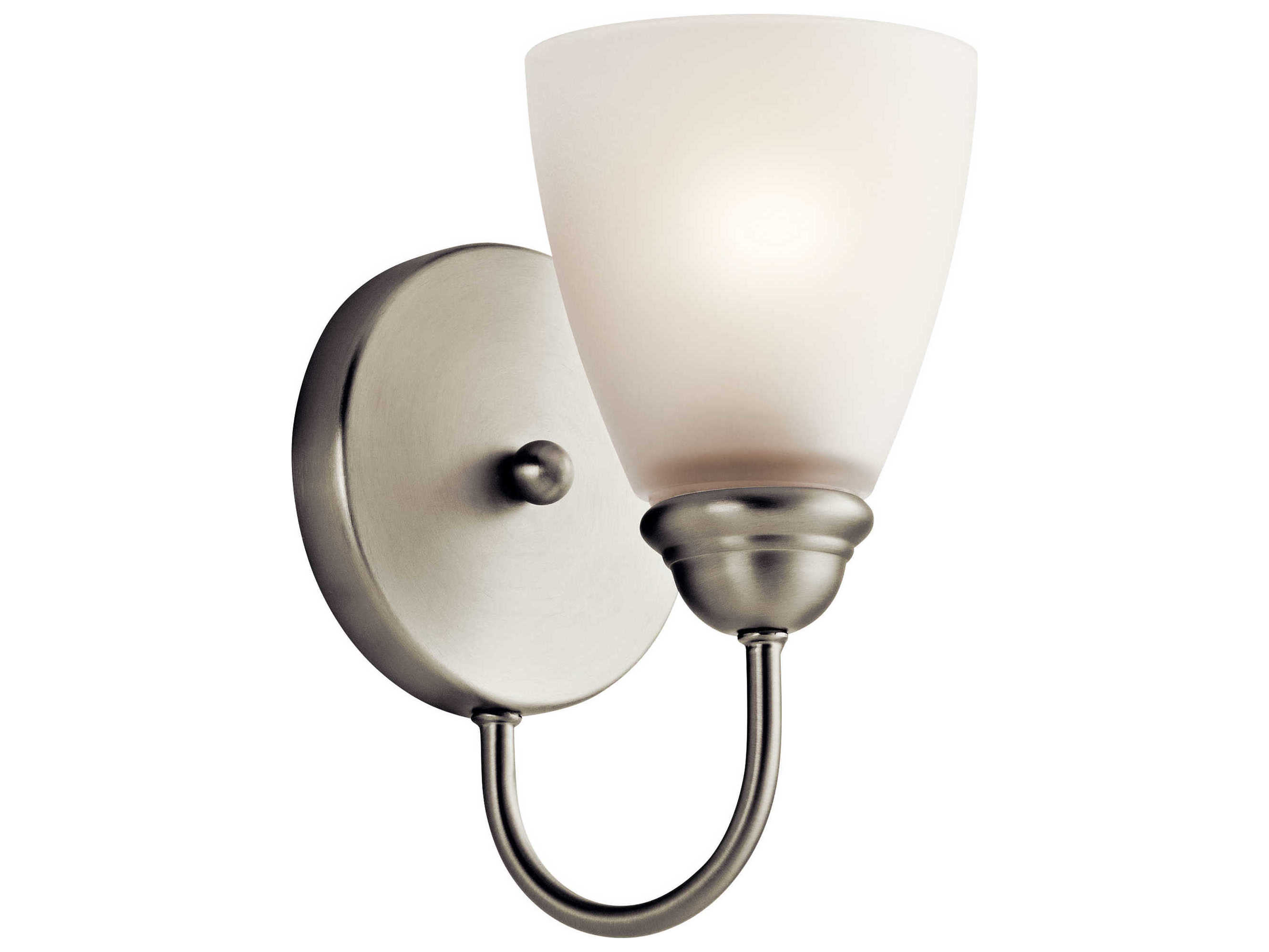 Kichler Jolie 1-Light Brushed Nickel Glass Wall Sconce